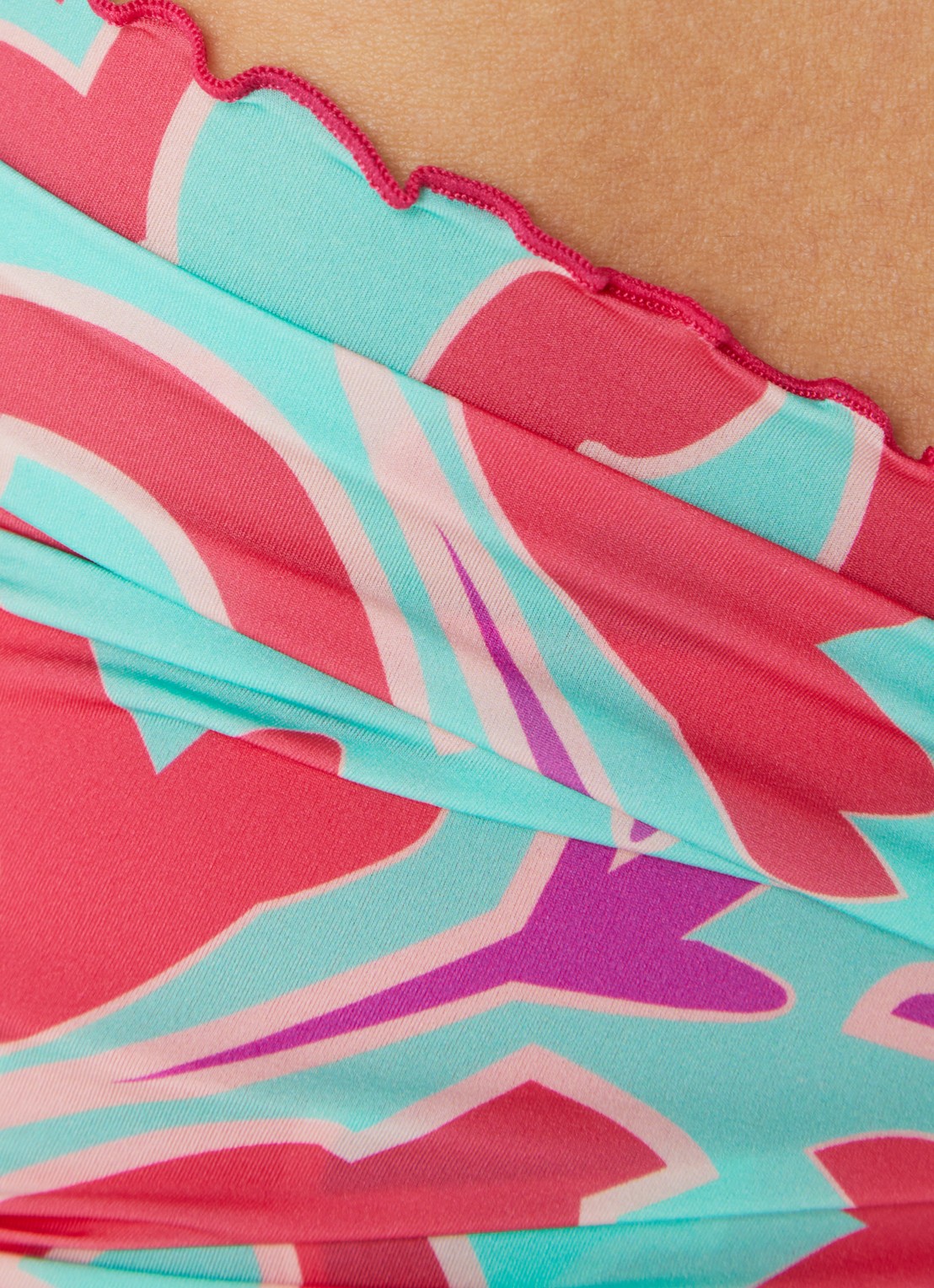 Goldbergh Starlis pareo wikkelrok met print - detail 2 turquoise