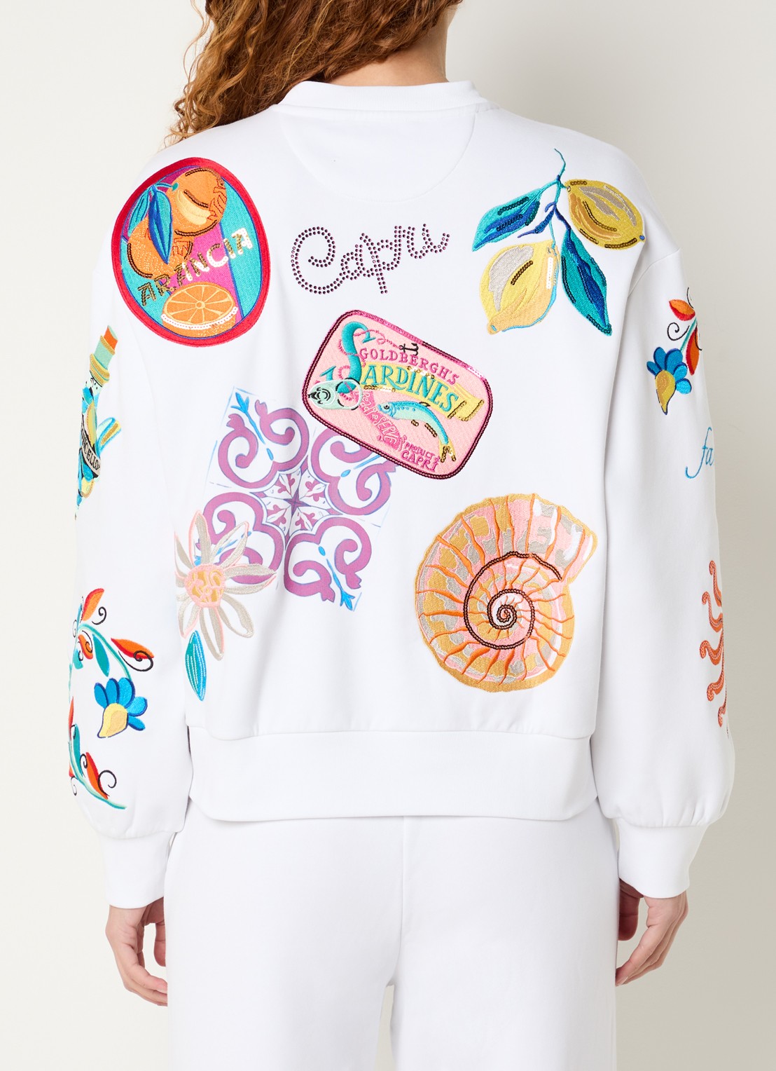 Goldbergh Sweater met front- en backprint - achterkant 2 wit