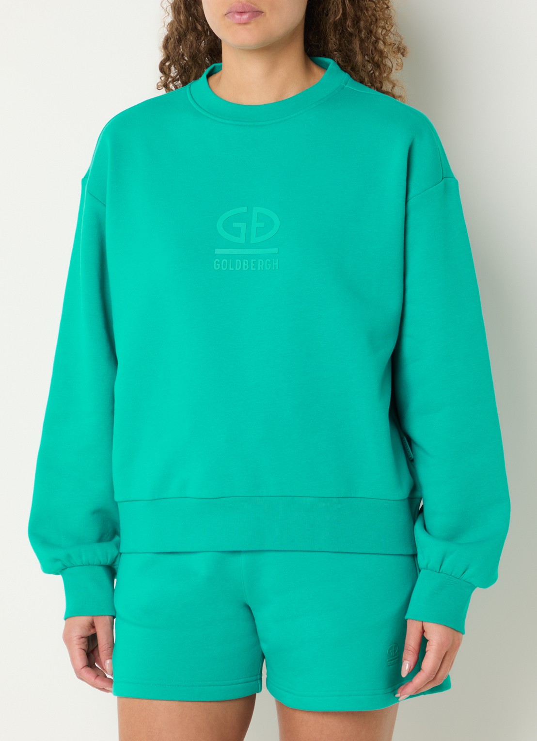 Goldbergh Sweater met logo - detail 2 turquoise