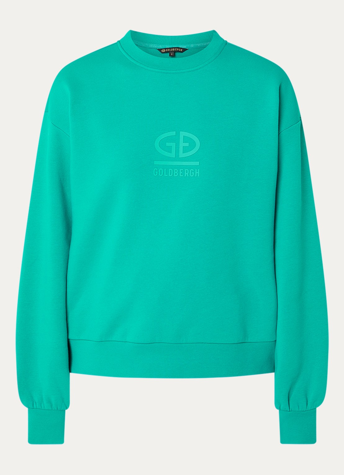 Goldbergh Sweater met logo - voorkant 3 turquoise