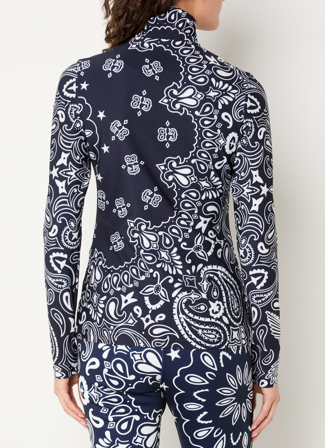 Goldbergh Toriko  skipully met print - achterkant 3 donkerblauw