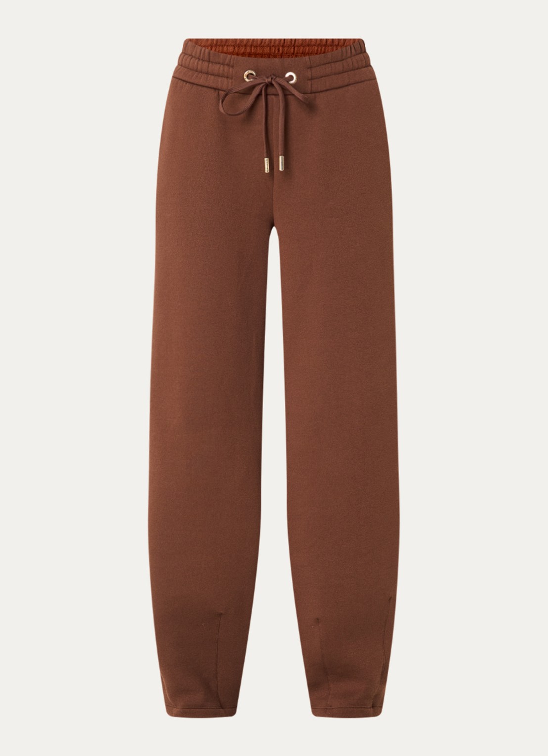 Goldbergh Toshi high waist straight fit joggingbroek met steekzakken - voorkant bruin
