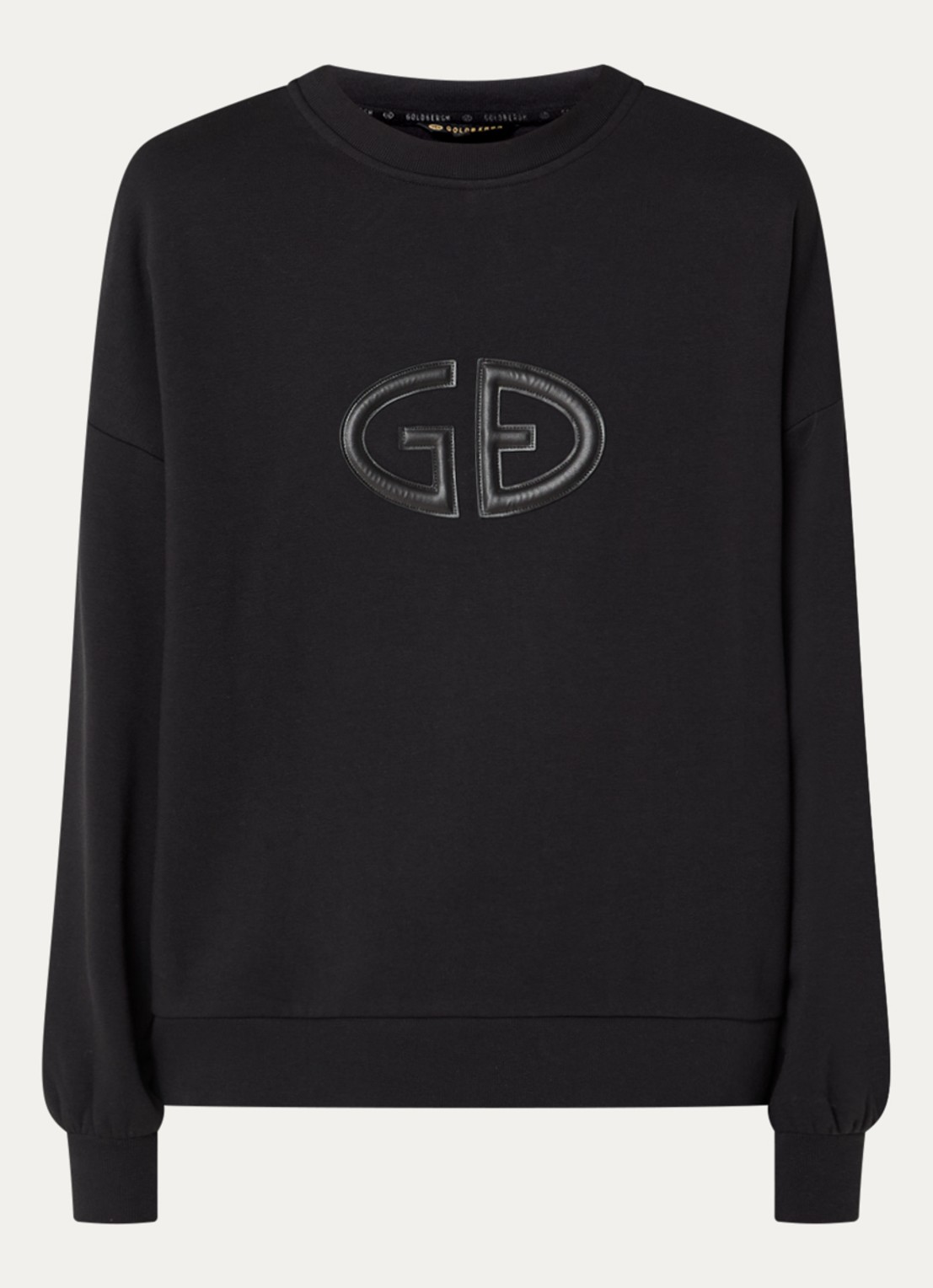 Goldbergh Tova sweater met logoborduring - voorkant 3 zwart