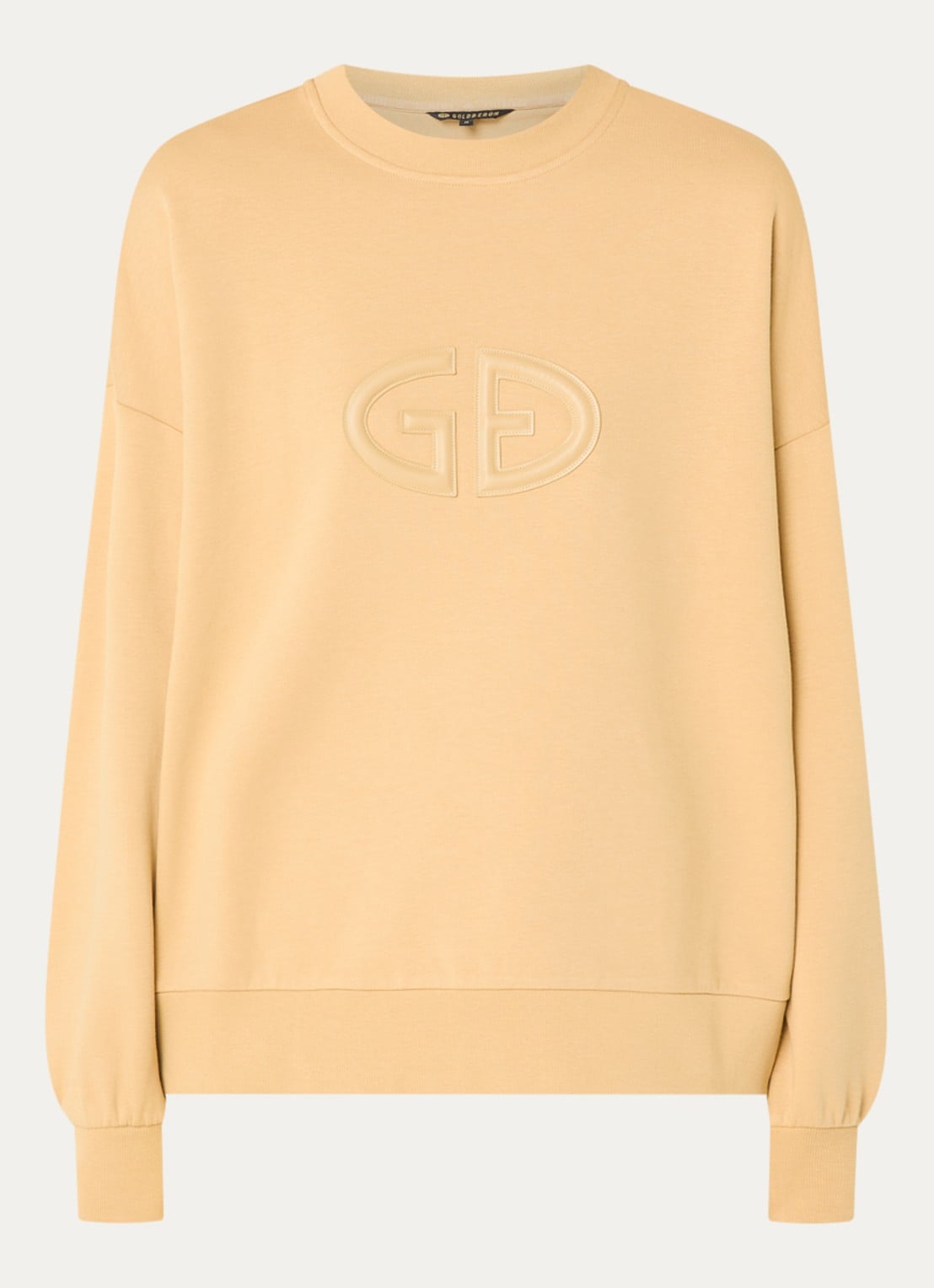 Goldbergh Tova sweater met logoborduring - voorkant 2 beige