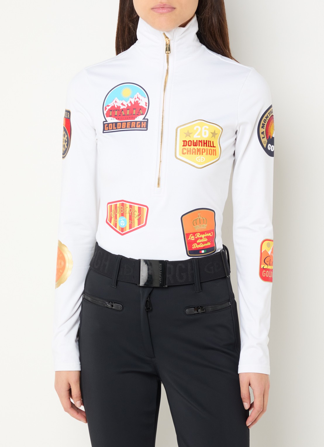 Goldbergh Triumph skipully met logoprint - detail 3 wit