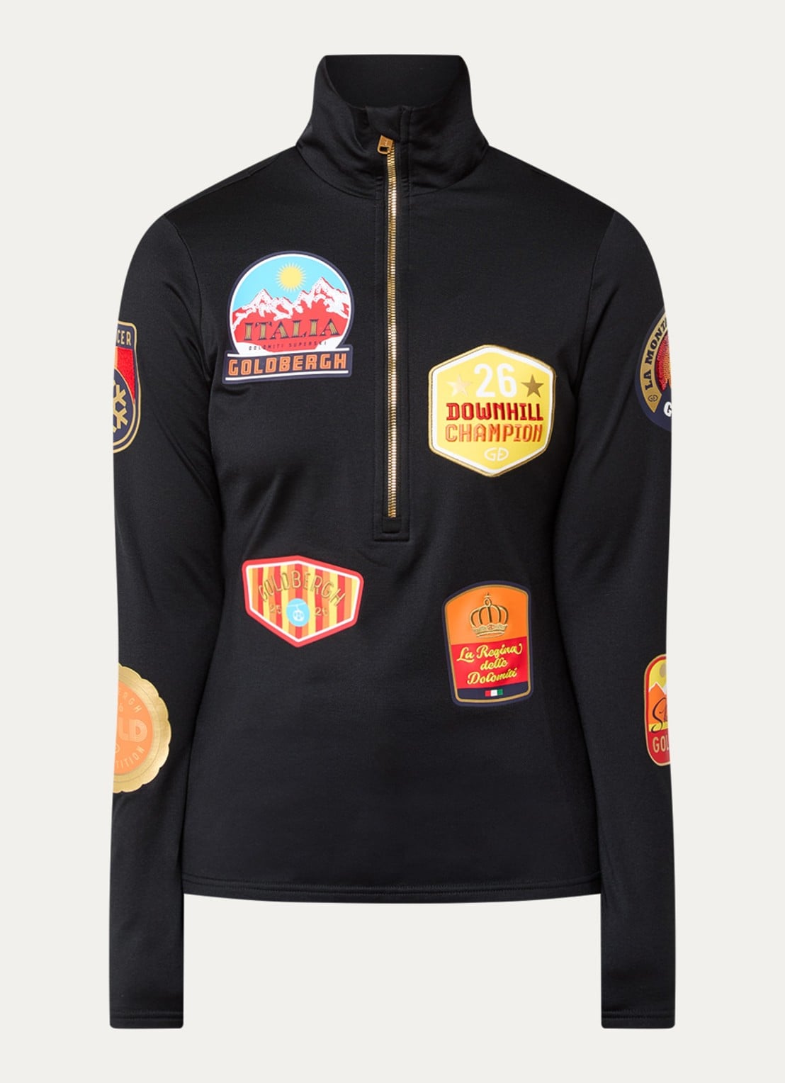 Goldbergh Triumph skipully met logoprint - voorkant 3 zwart