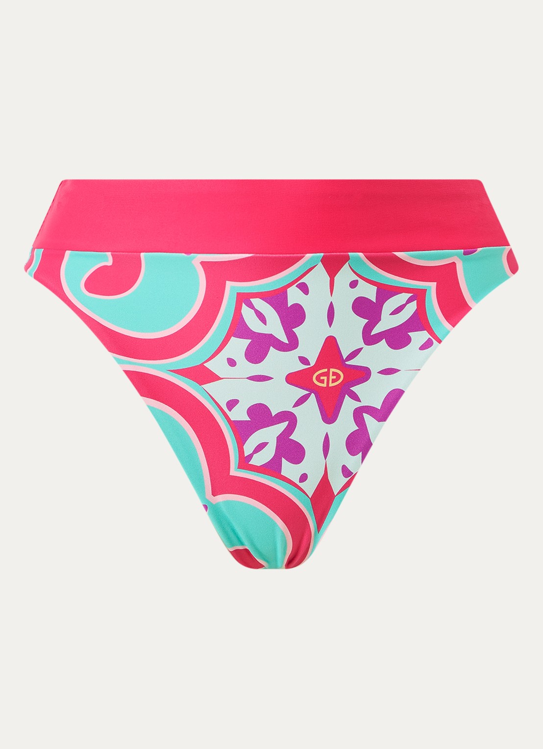 Goldbergh Veronica hipster bikinislip met print - voorkant 3 fuchsia
