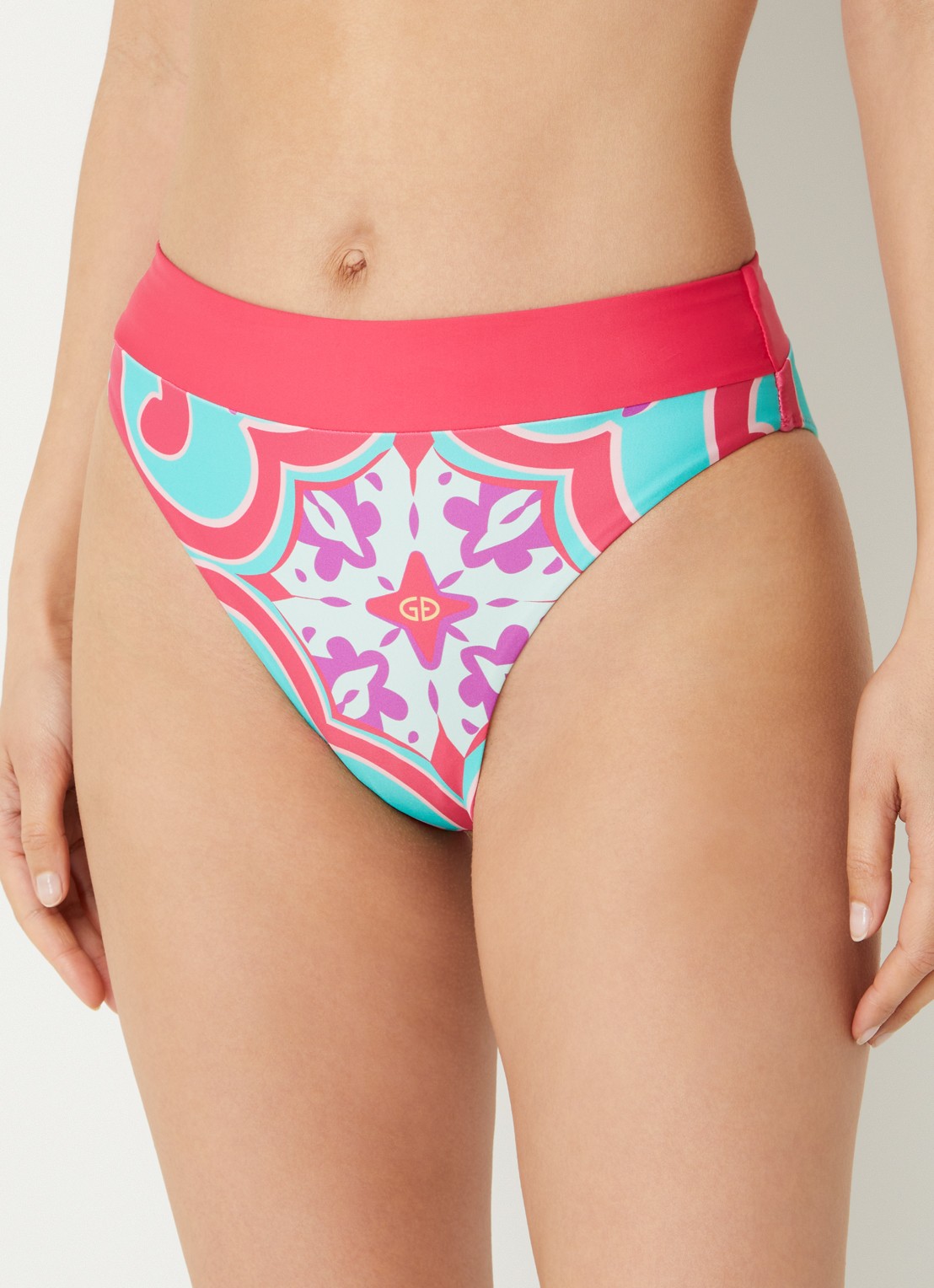 Goldbergh Veronica hipster bikinislip met print - voorkant 4 fuchsia
