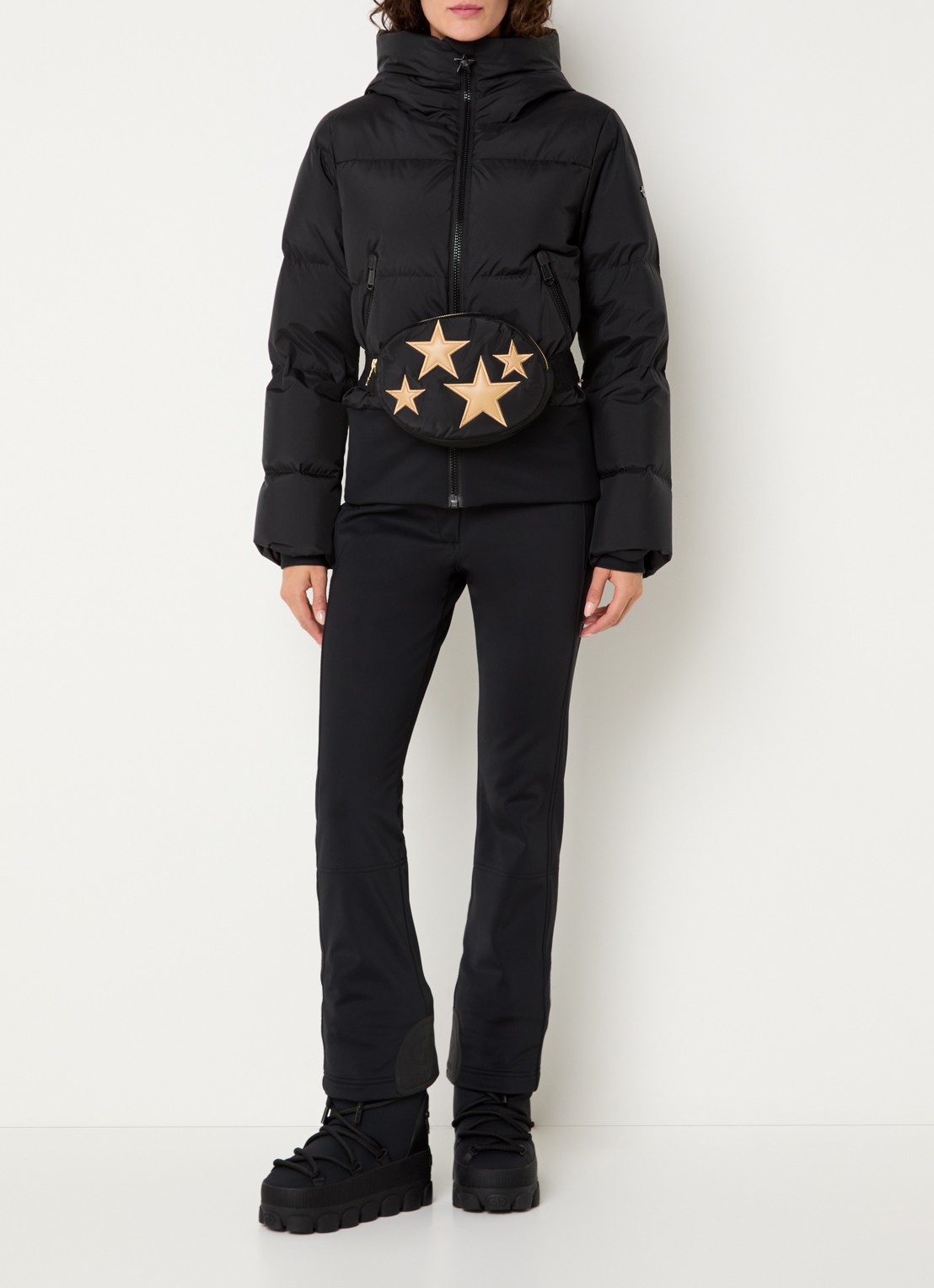 Goldbergh Village ski-jas met capuchon - voorkant 5 zwart