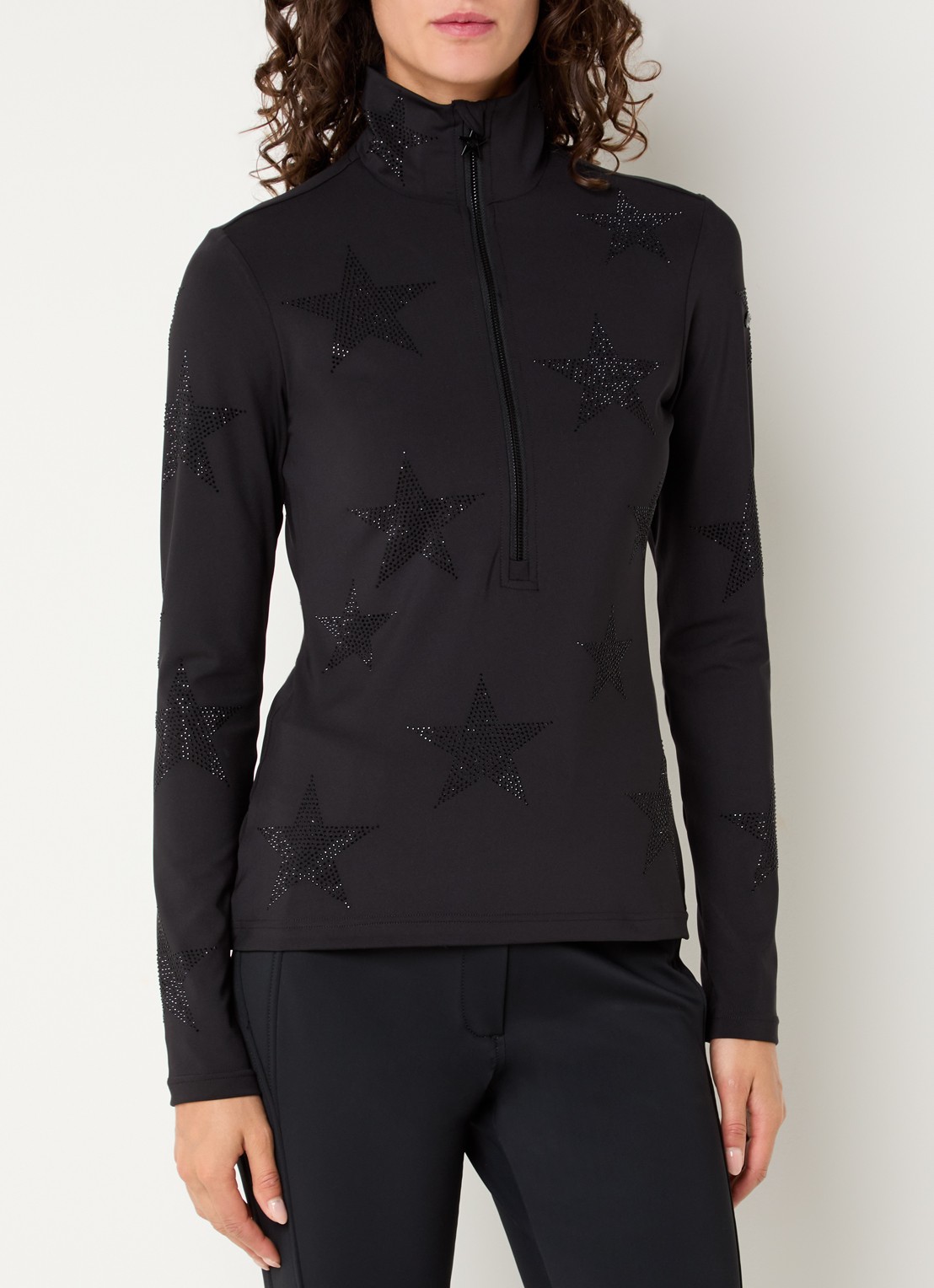 Goldbergh Yura skipully met strass - detail 4 zwart