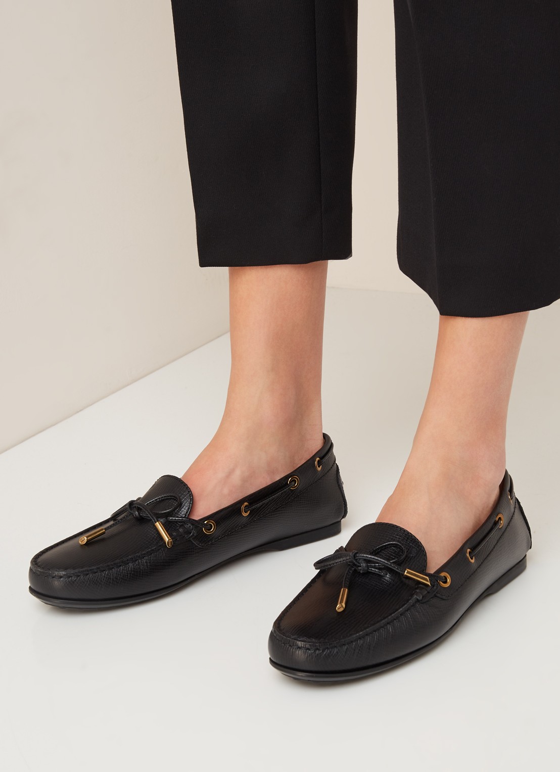 Gomma loafer van leer  - voorkant 5 zwart