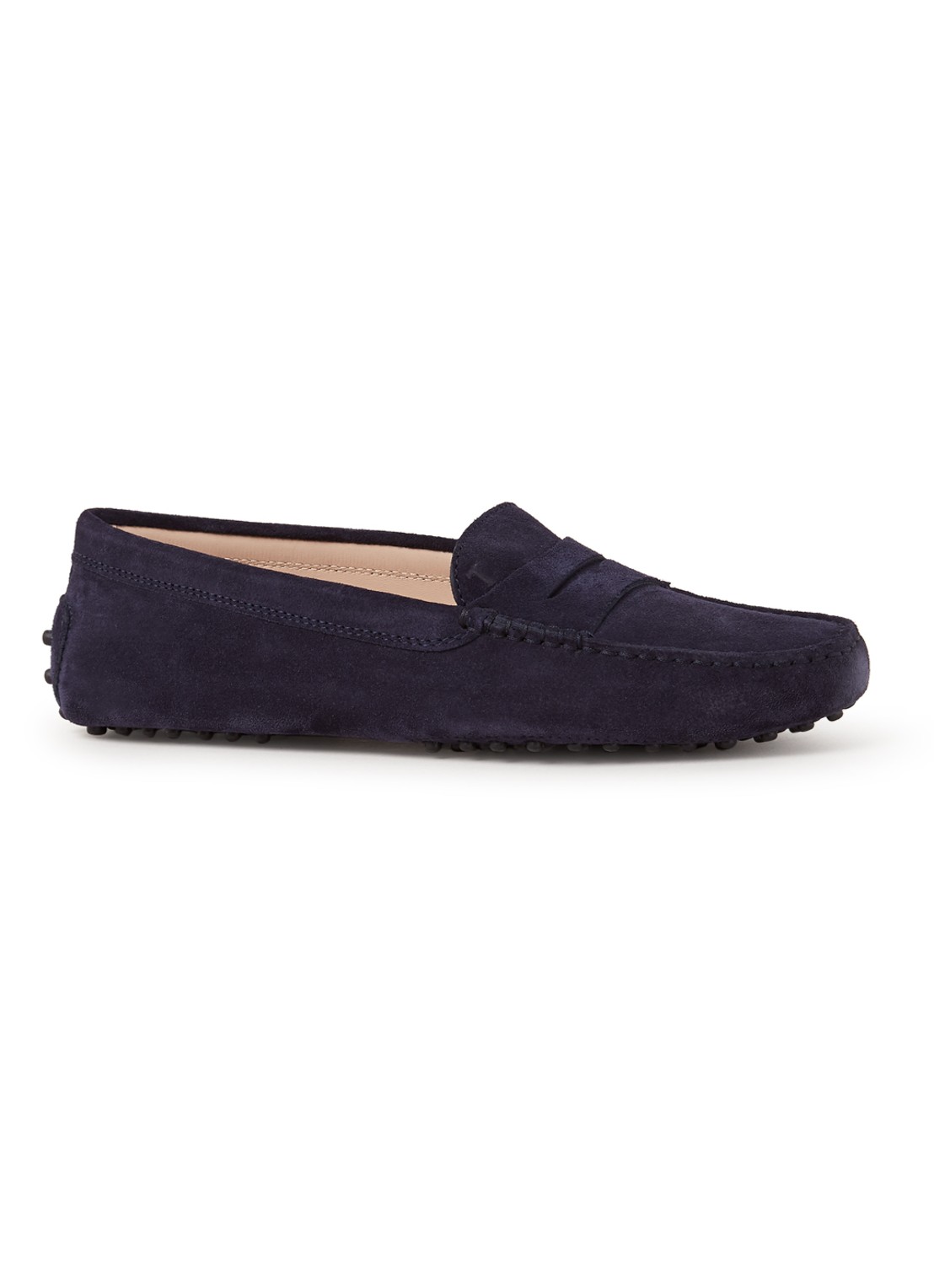 Gommini loafer van suède - voorkant donkerblauw