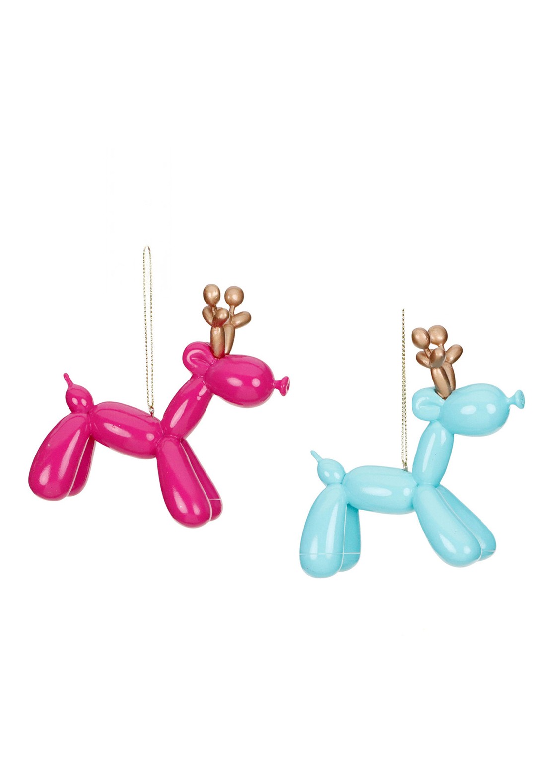 Goodwill Ballonrendier kersthanger 10 cm set van 2 - voorkant multicolor