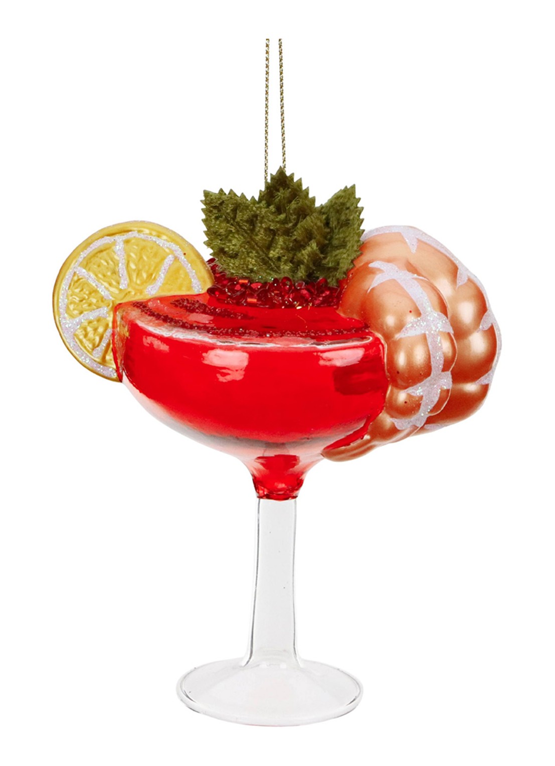 Goodwill Garnalencocktail kersthanger 11,5 cm - voorkant rood