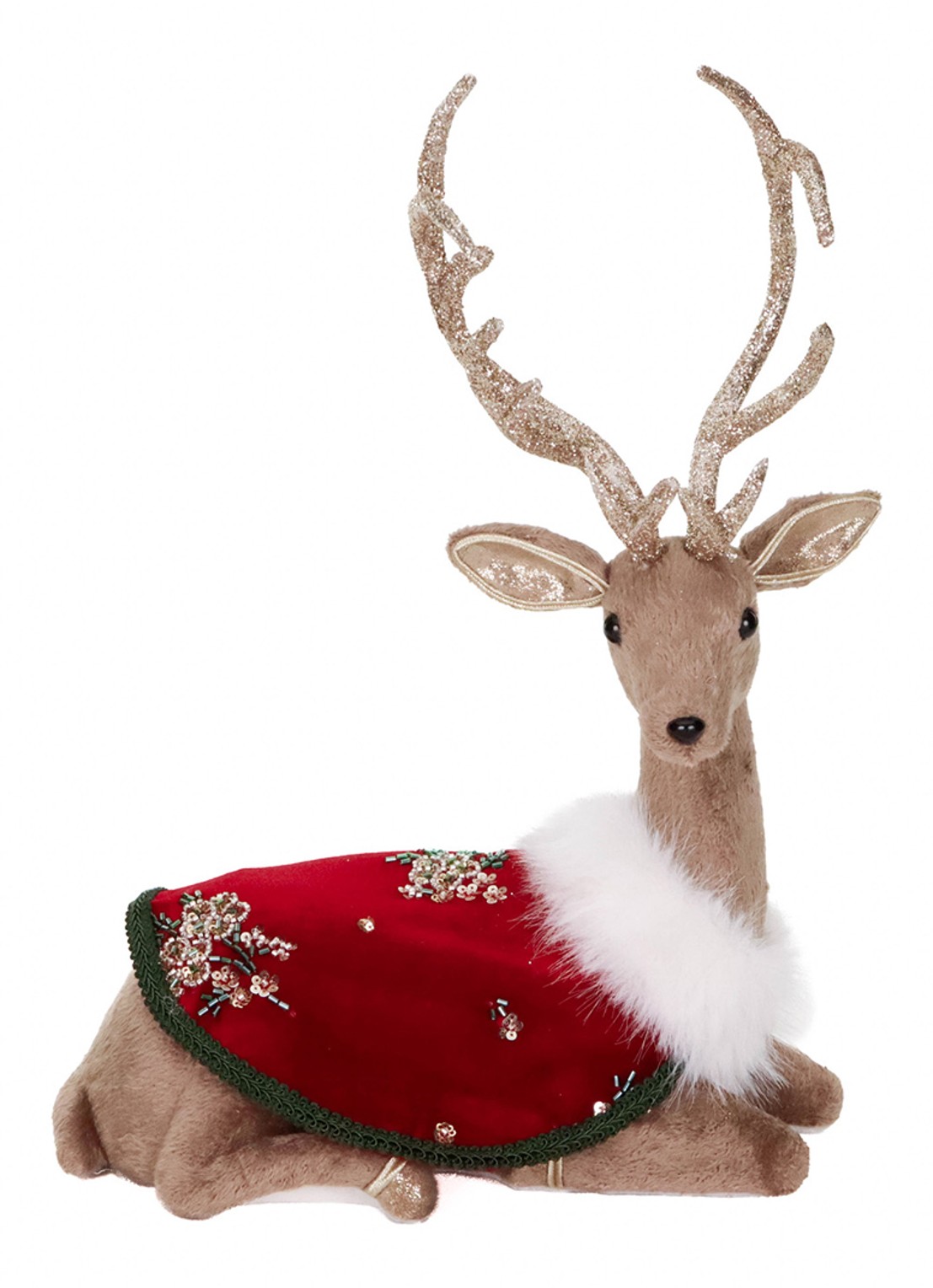 Goodwill Hert met Cape kerstornament 42 cm - voorkant rood