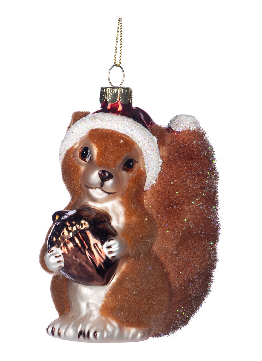 Goodwill Kersteekhoorn kersthanger 11 cm - voorkant bruin