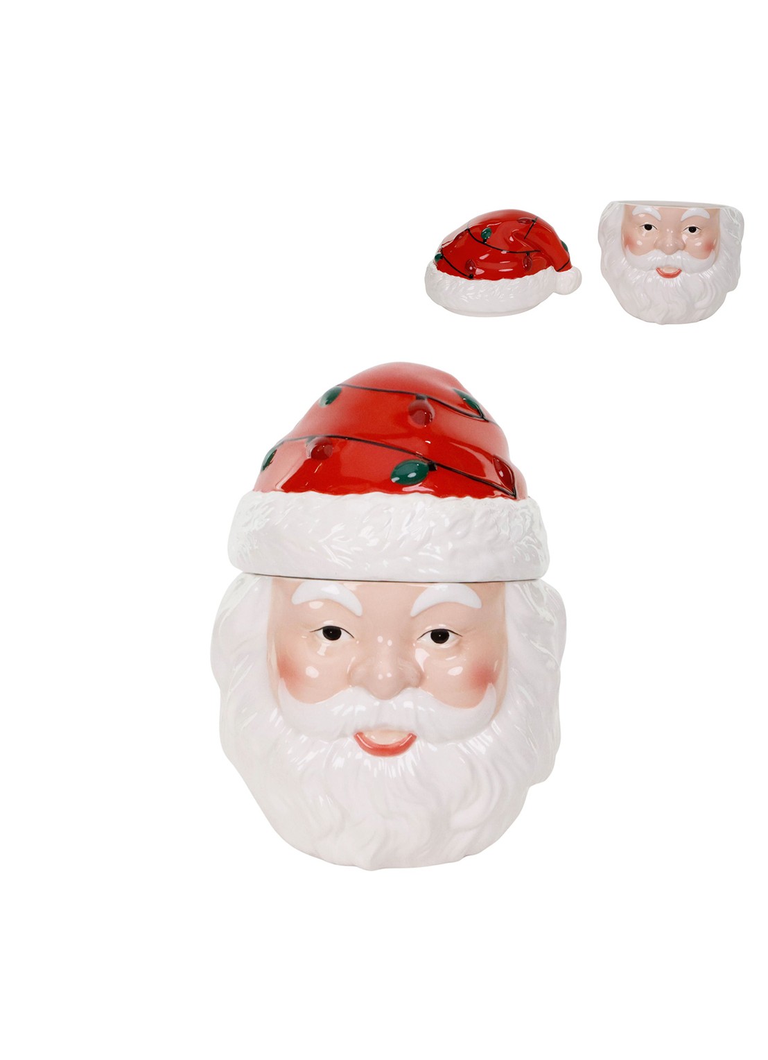 Goodwill Kerstman voorraadpot 28 cm - voorkant rood