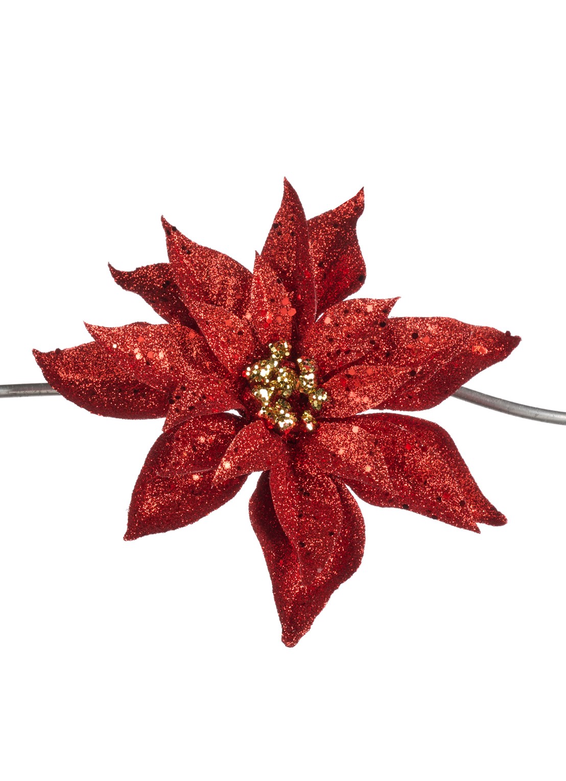 Goodwill Kerstster kerstornament met clip 20,5 cm - voorkant rood