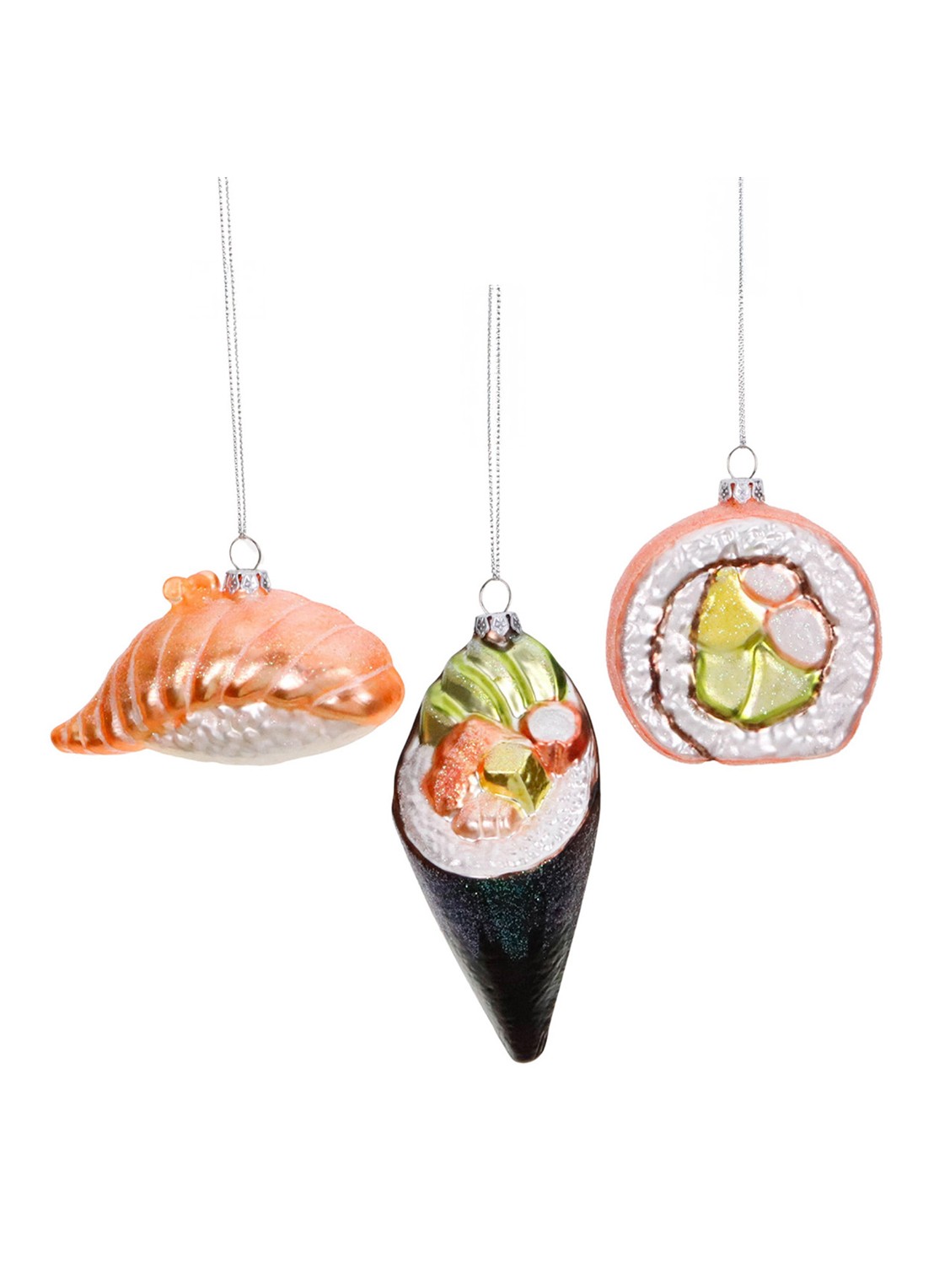 Goodwill Sushi kersthanger 12 cm set van 3 - voorkant wit