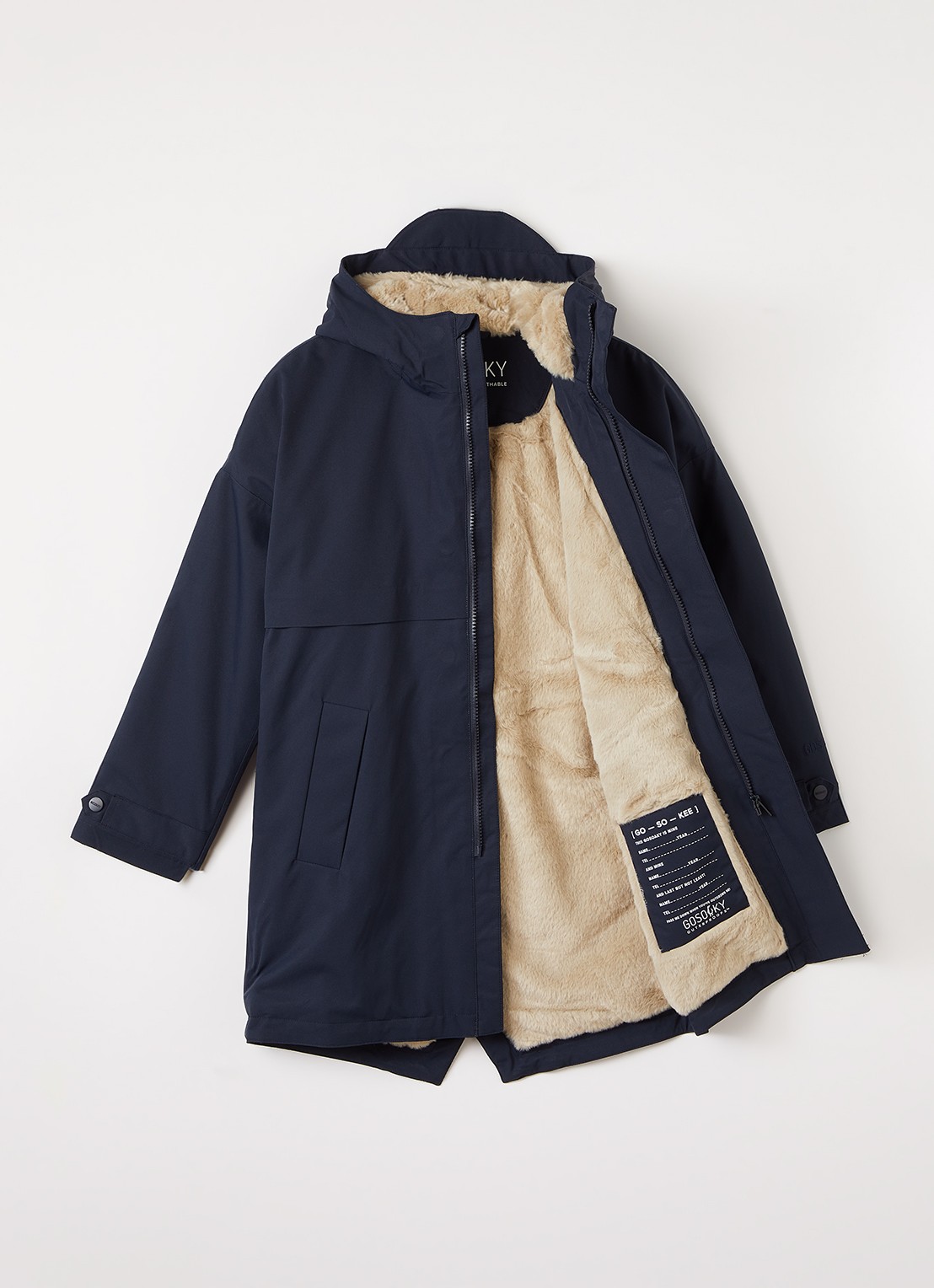 Gosoaky Desert Fox gewatteerde parka met waterafstotende coating - voorkant 3 donkerblauw