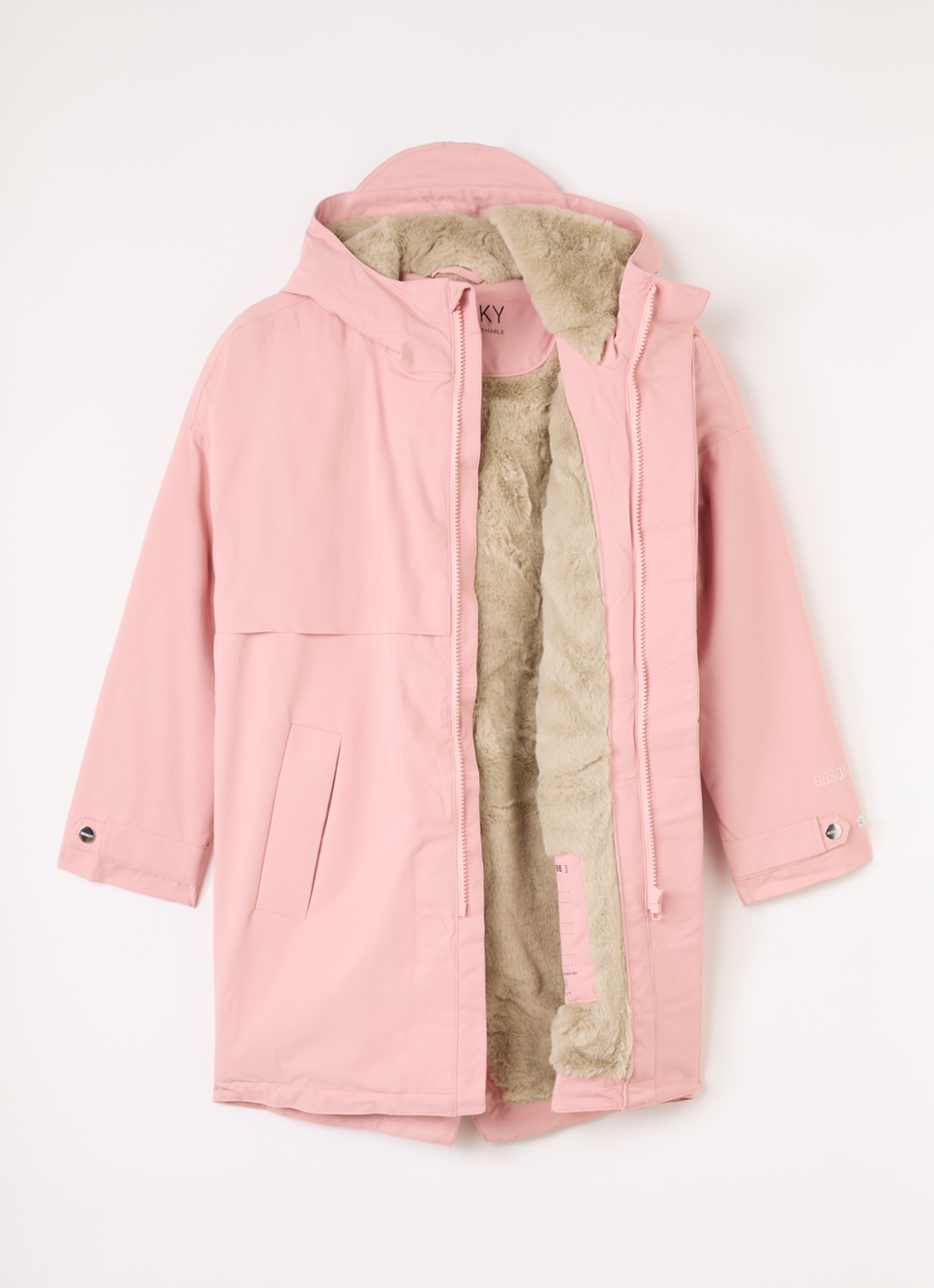 Gosoaky Desert Fox parka met waterafstotende coating - voorkant 2 lichtroze