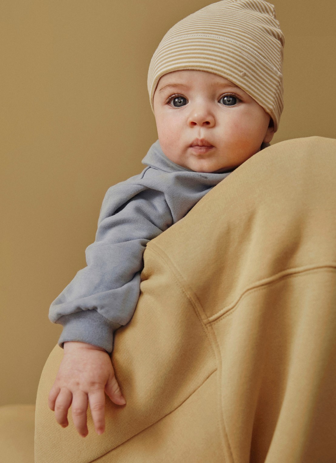 Gray Label Baby muts met streepprint - detail 3 beige
