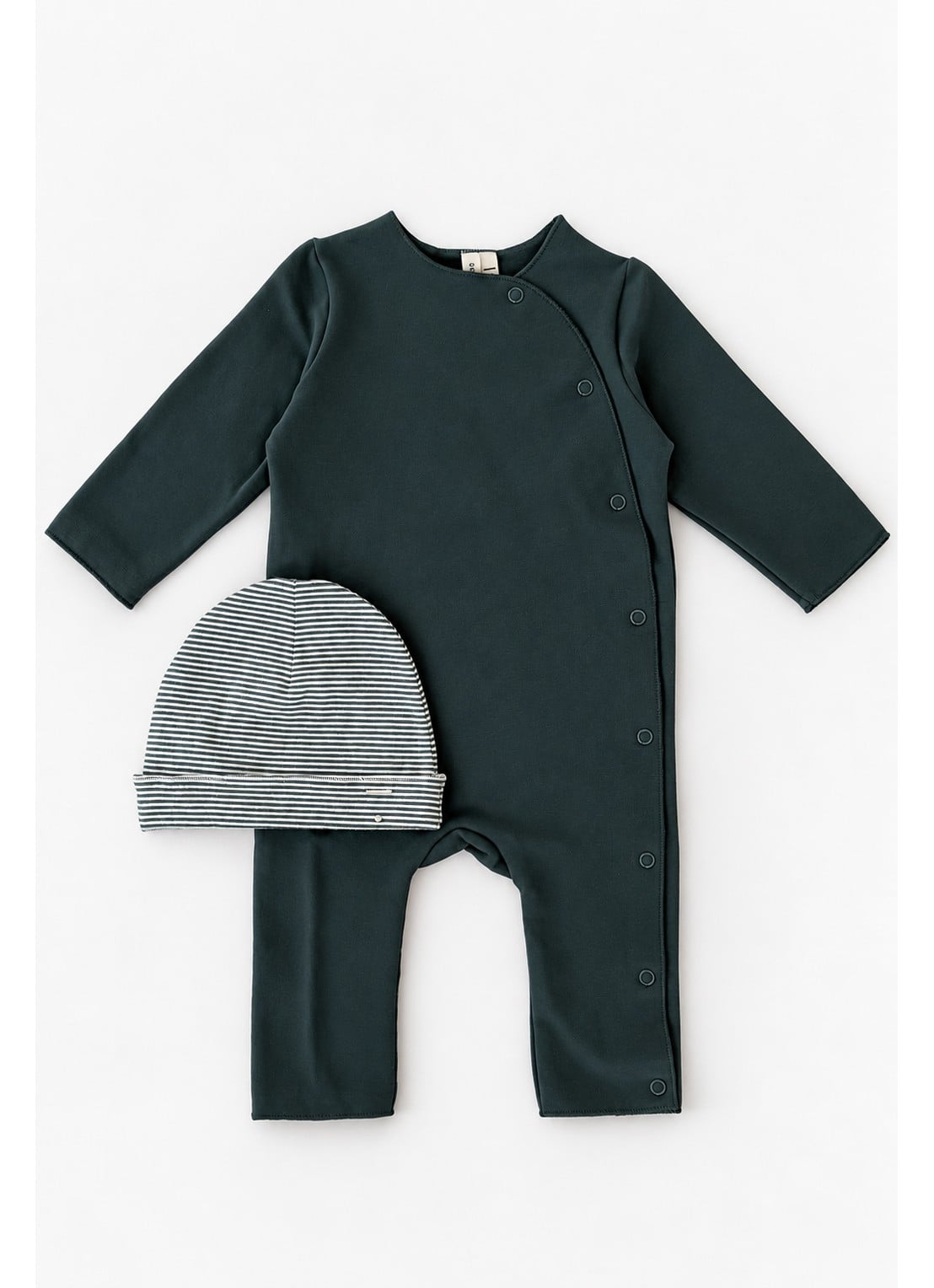 Gray Label Babyschoentje met babypak en muts in giftset - voorkant 2 beige
