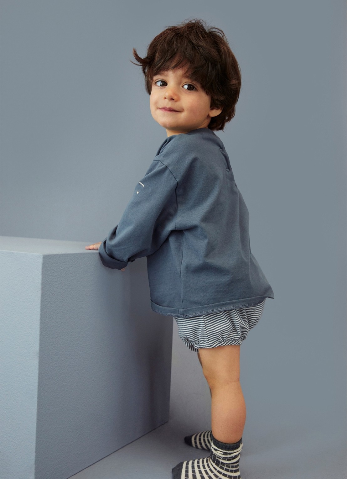 Gray Label Bloomer met streepprint - voorkant 2 blauw