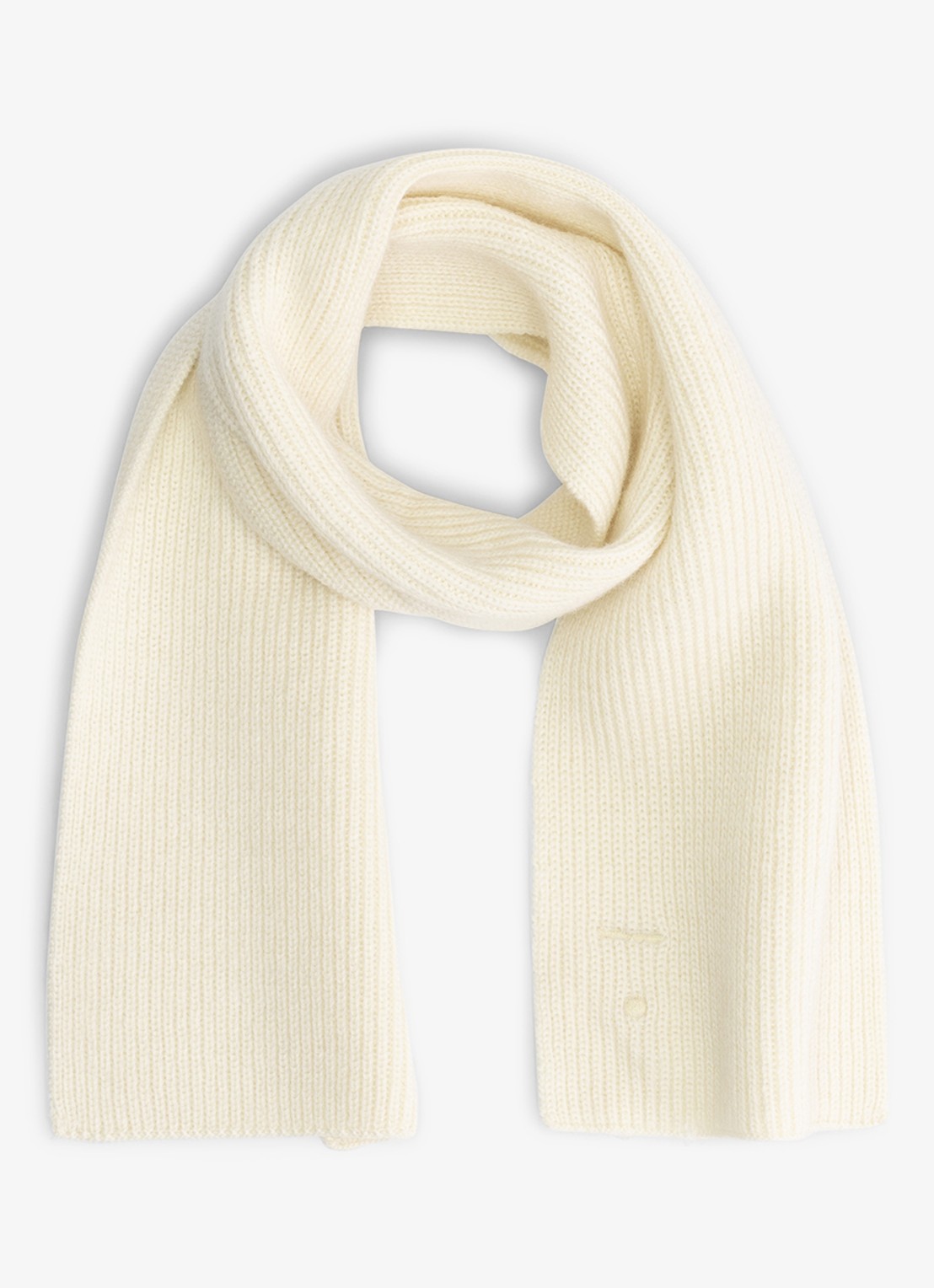 Gray Label Fijngebreide sjaal van merino wol - voorkant gebroken wit