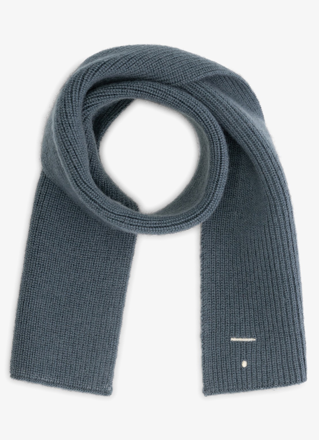 Gray Label Fijngebreide sjaal van merino wol - voorkant blauwgrijs