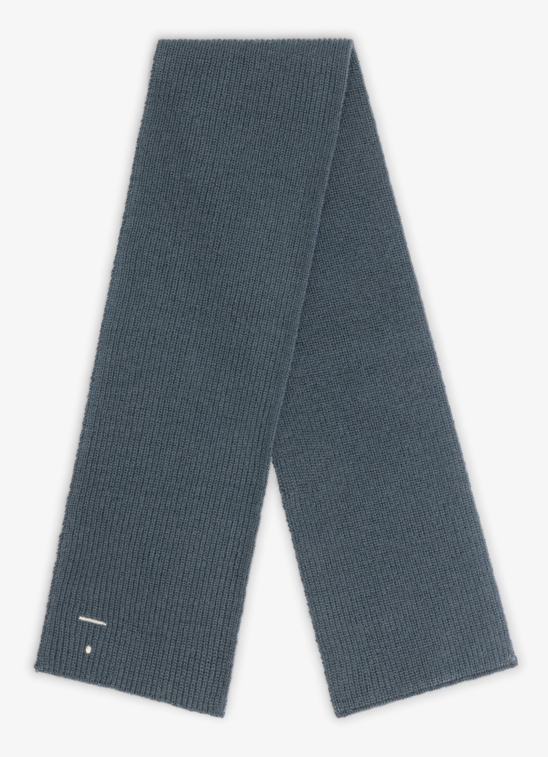 Gray Label Fijngebreide sjaal van merino wol - voorkant 2 blauwgrijs