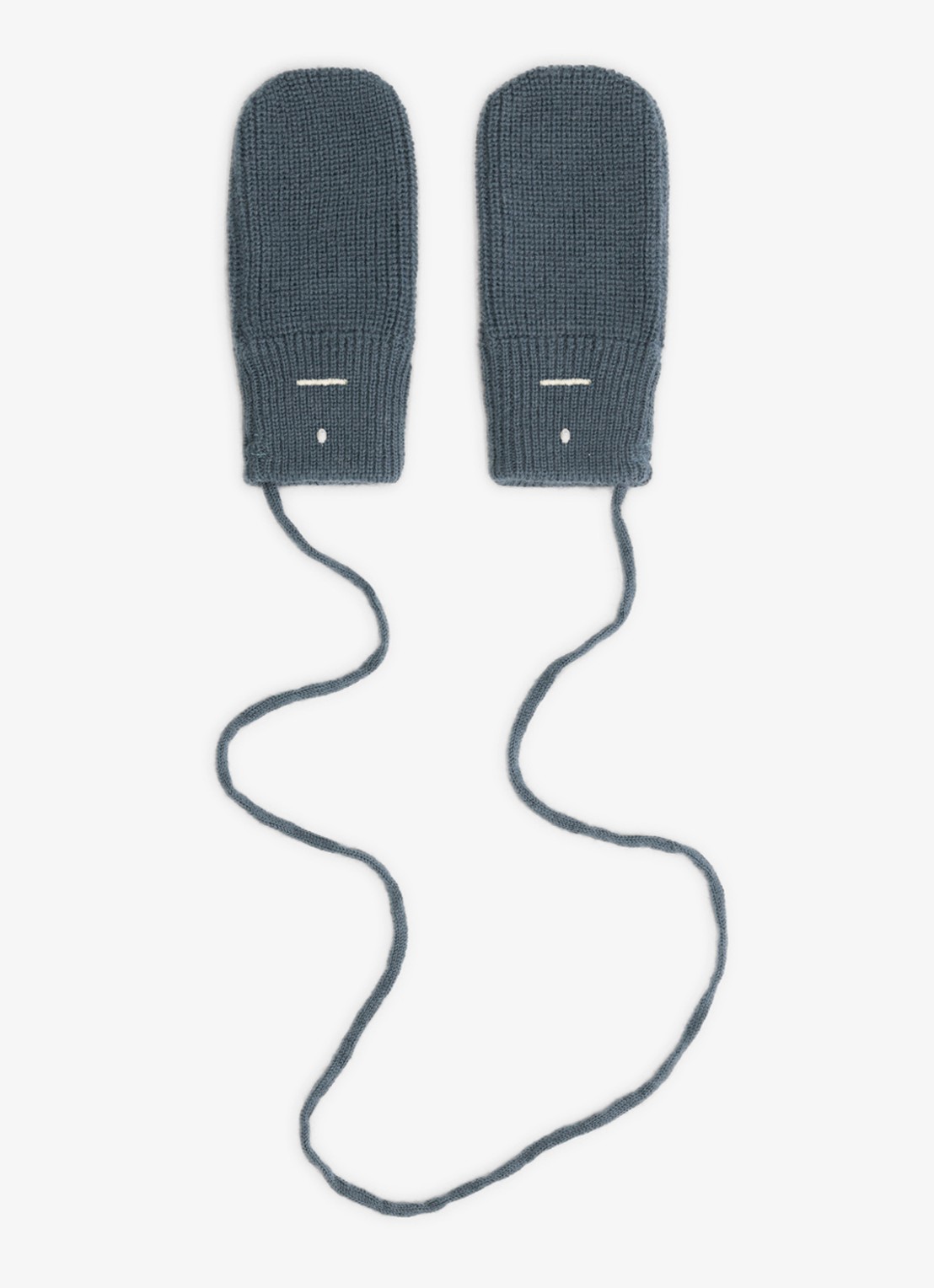 Gray Label Fijngebreide wanten van merino wol - voorkant blauwgrijs