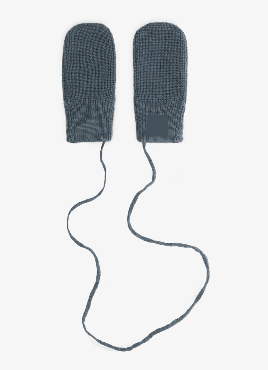 Gray Label Fijngebreide wanten van merino wol - voorkant 2 blauwgrijs