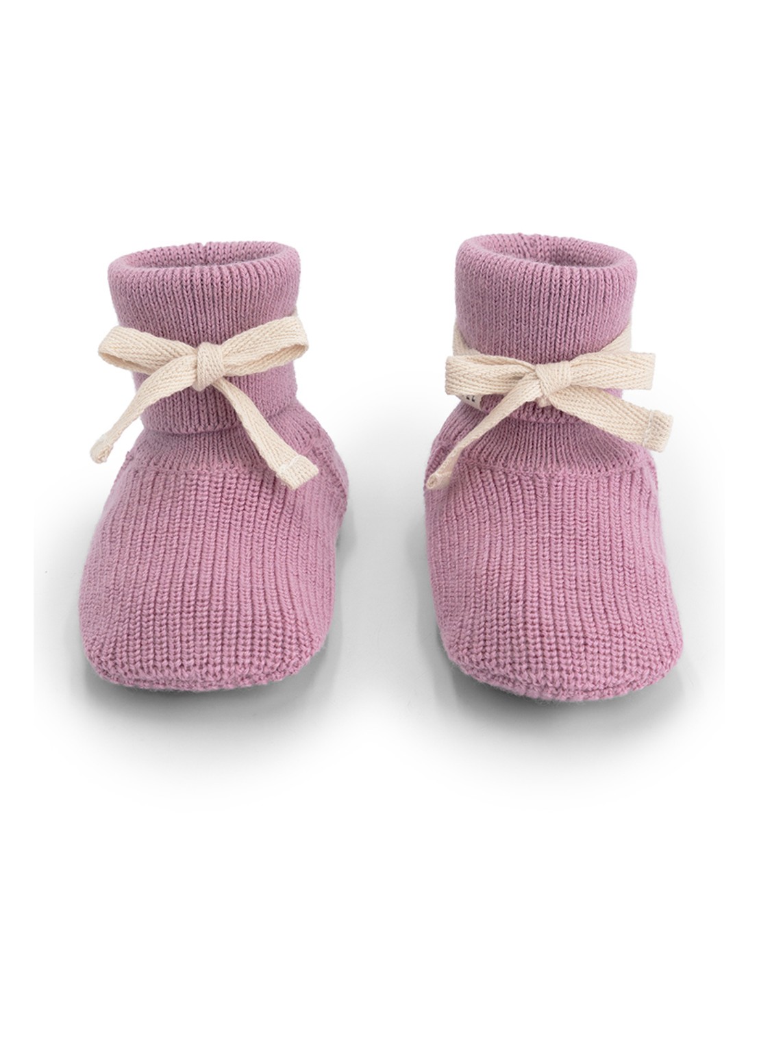 Gray Label Grofgebreide babyslofje van wol - voorkant lichtroze
