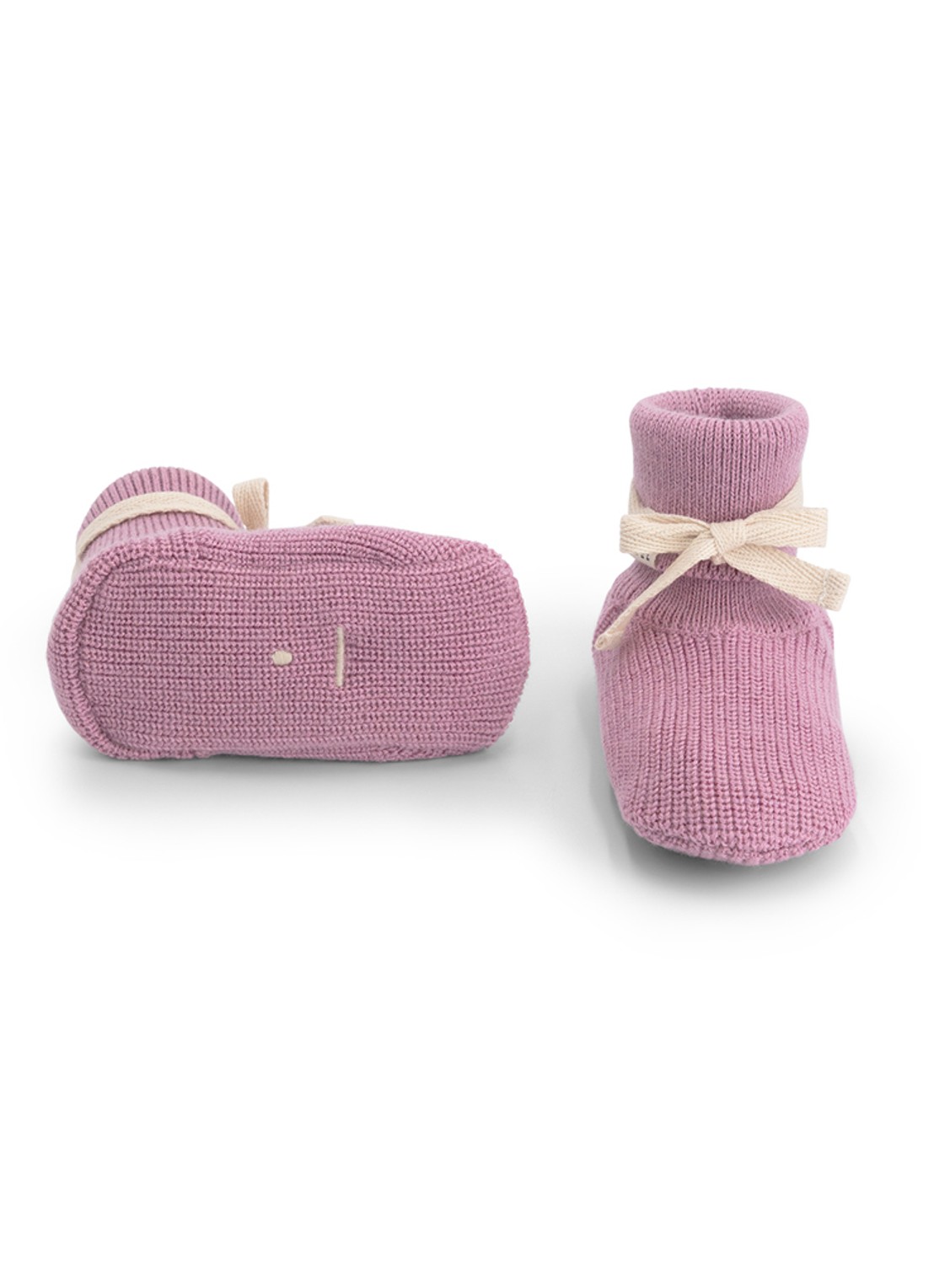 Gray Label Grofgebreide babyslofje van wol - voorkant 2 lichtroze
