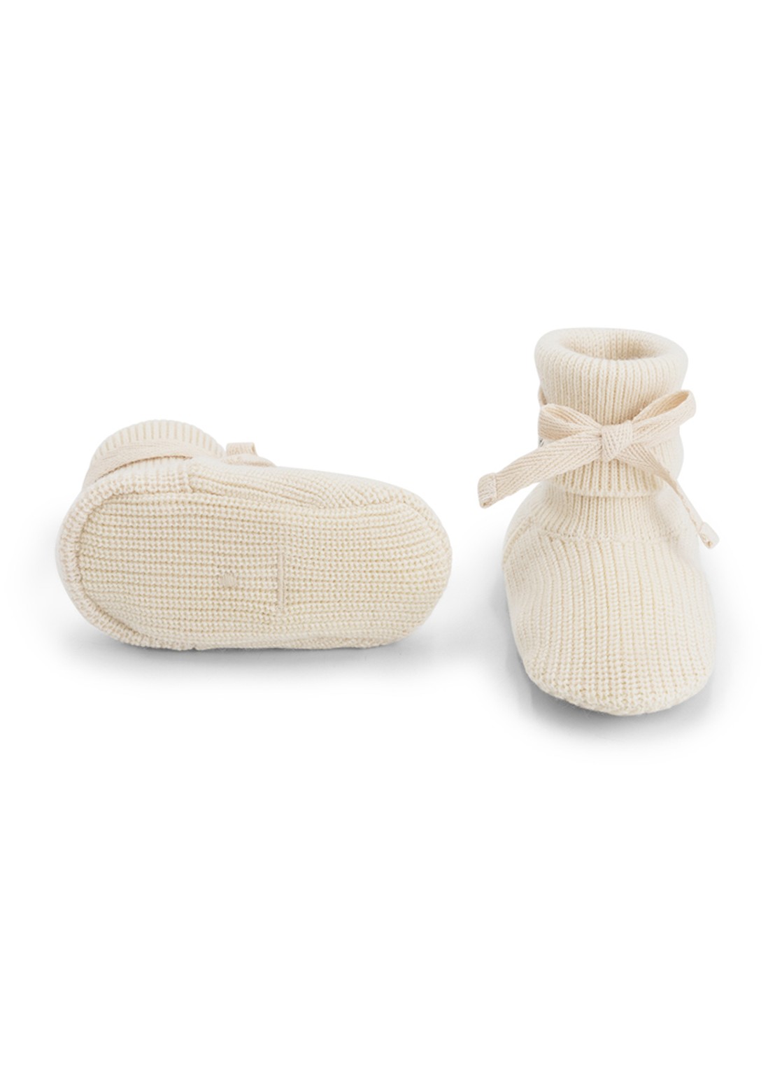 Gray Label Grofgebreide babyslofje van wol - voorkant 2 ivoor