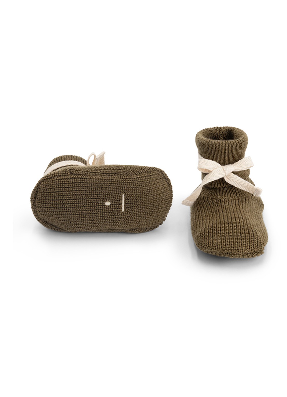 Gray Label Grofgebreide babyslofje van wol - voorkant 2 bruin