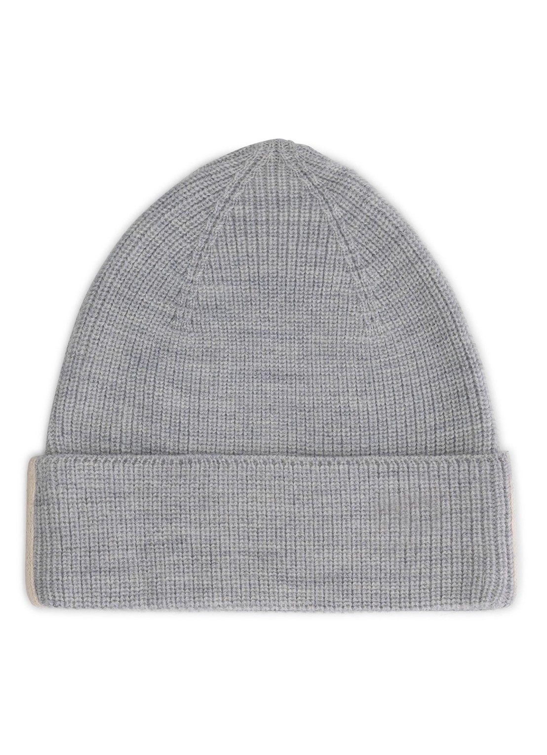Gray Label Grofgebreide muts van merinowol - voorkant 2 grijsmele
