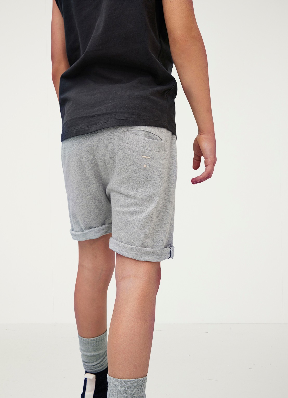 Gray Label Korte joggingbroek van  katoen  - voorkant 2 grijsmele