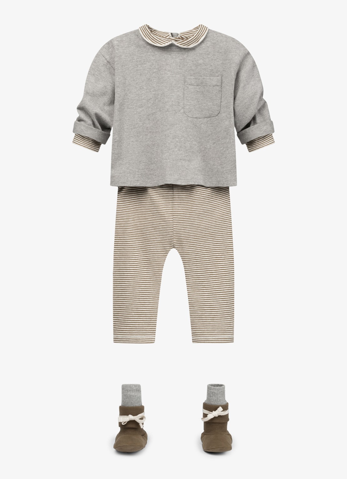 Gray Label Legging met streepprint - detail bruin