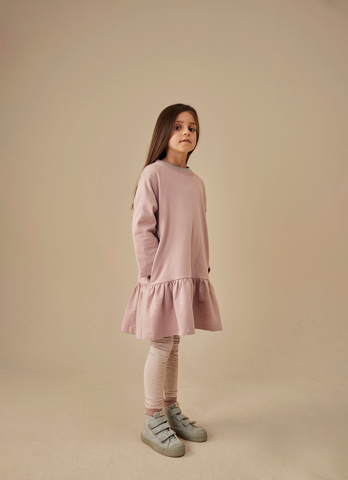 Gray Label Legging met streepprint - voorkant 3 berry - cream-158 / roze