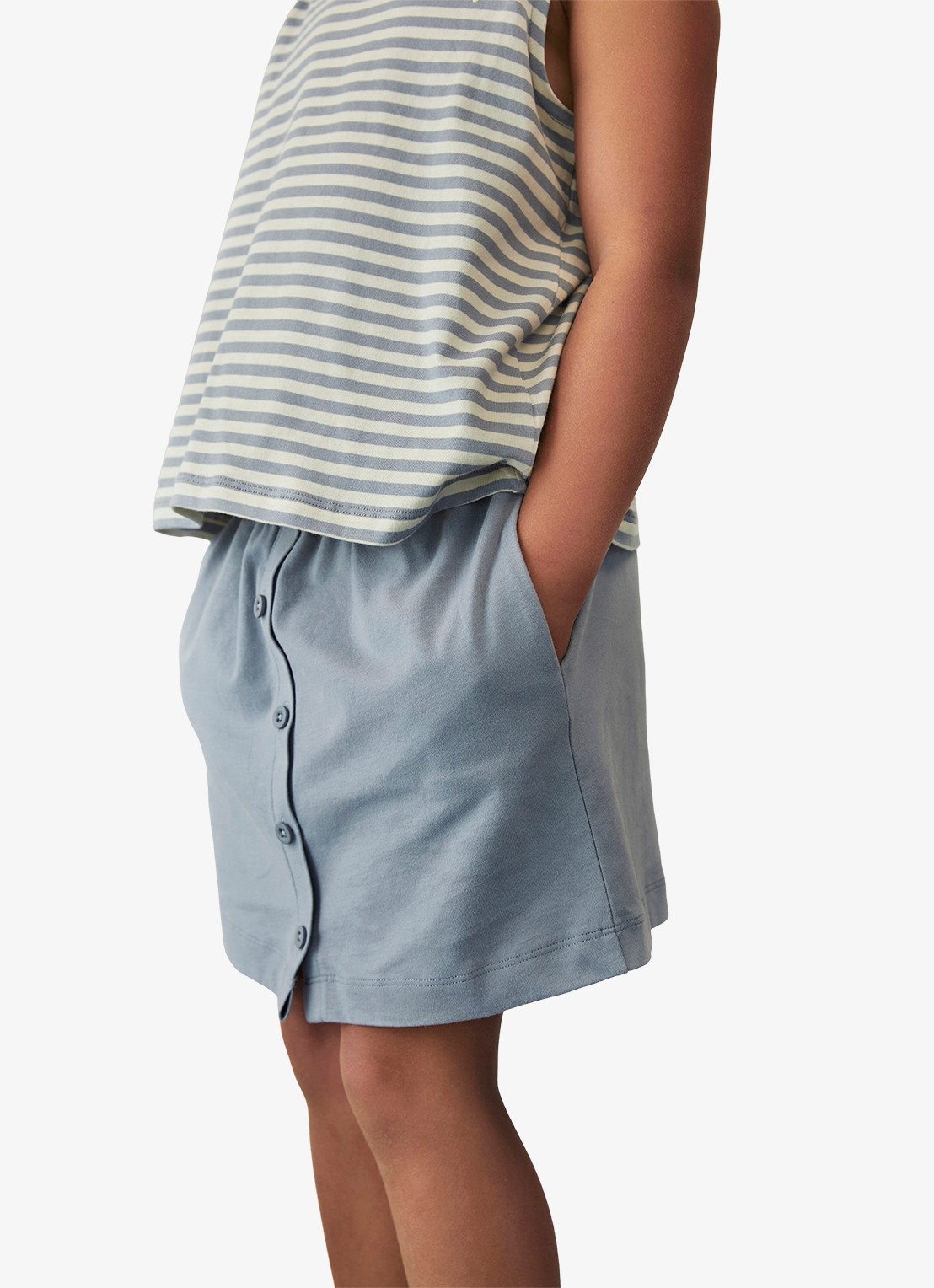 Gray Label Minirok met steekzakken - detail 4 blauwgrijs