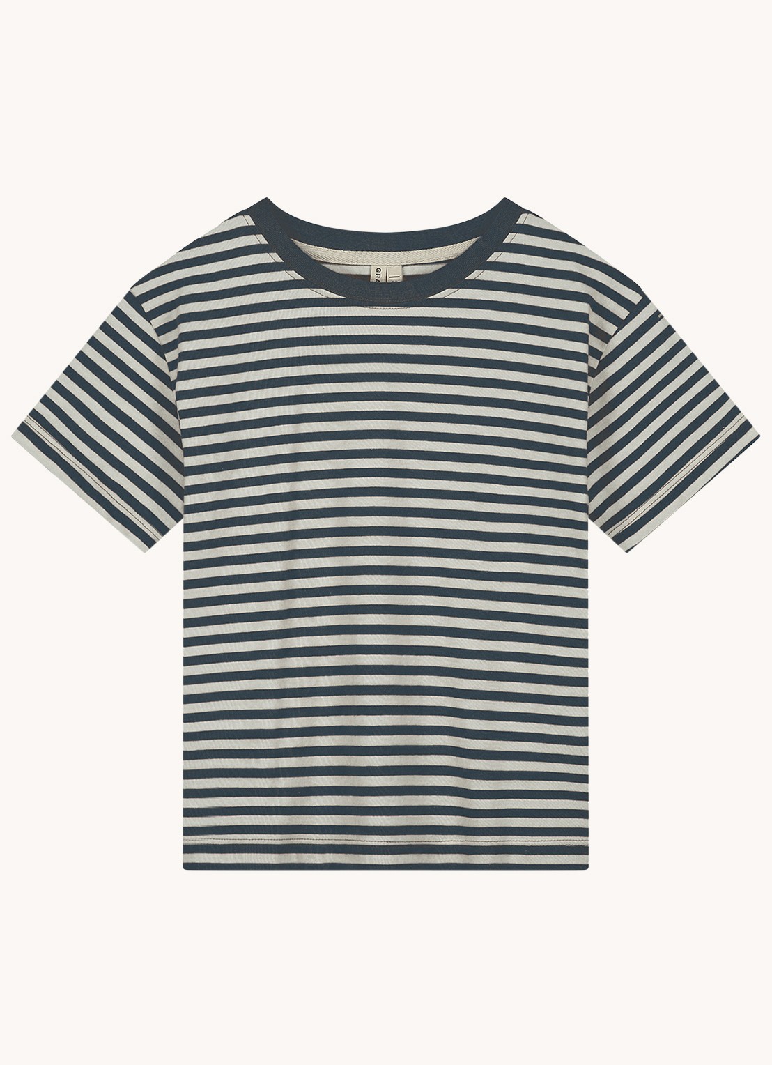 Gray Label Oversized T-shirt met ronde hals - voorkant staalblauw