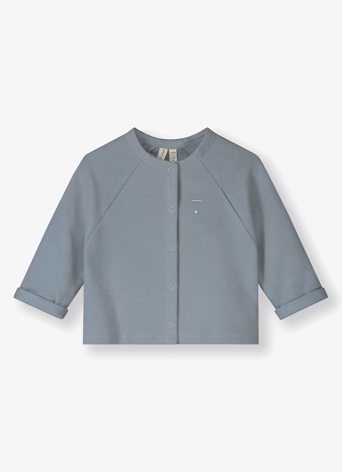 Gray Label Raglan fijngebreid vest met ronde hals  - voorkant grijs