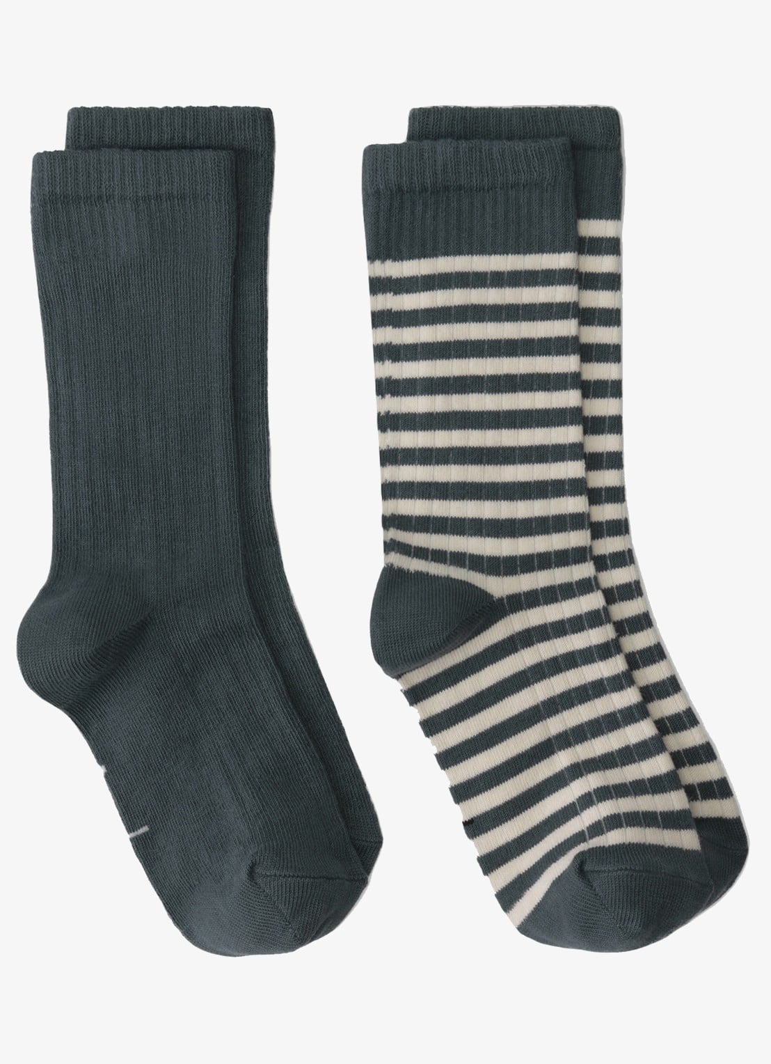 Gray Label Ribgebreide sokken in 2-pack - voorkant blauwgrijs