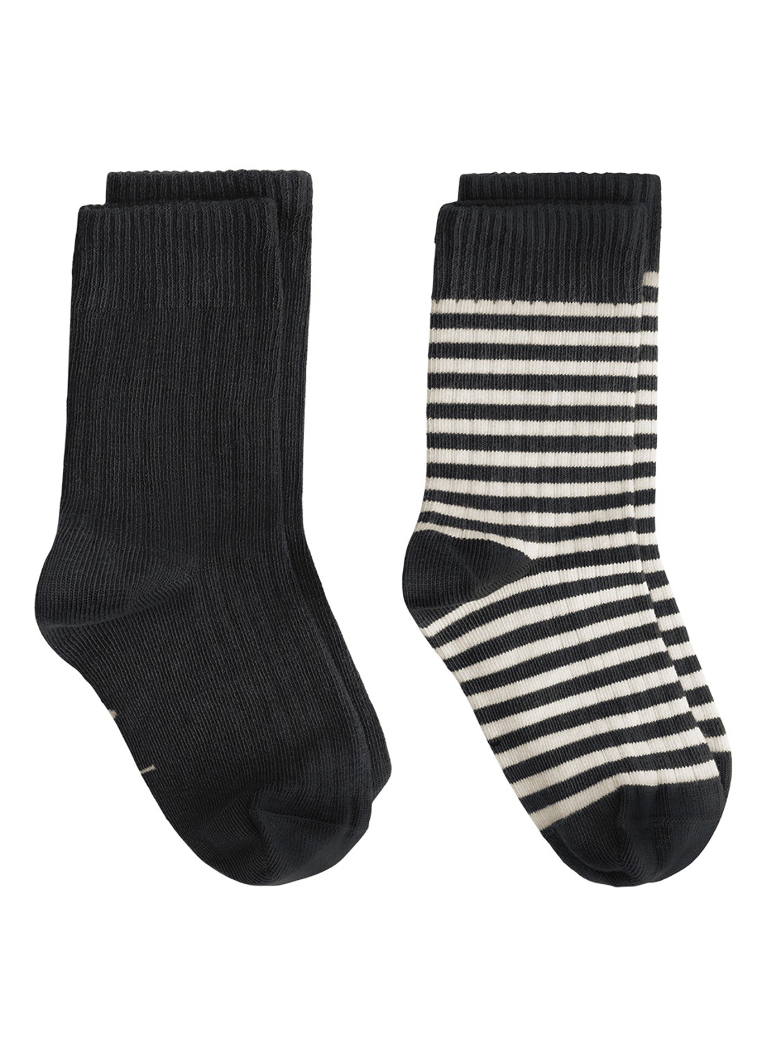 Gray Label Ribgebreide sokken in 2-pack - voorkant diepzwart