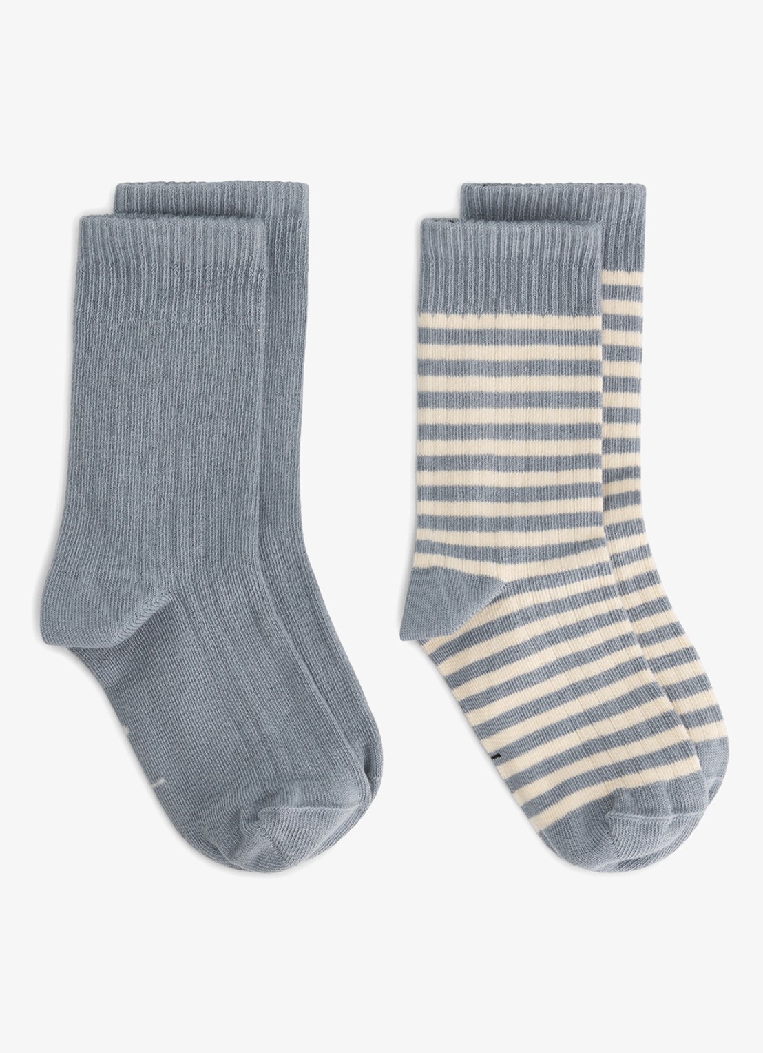 Gray Label Ribgebreide sokken in katoenblend in 2-pack - voorkant grijs