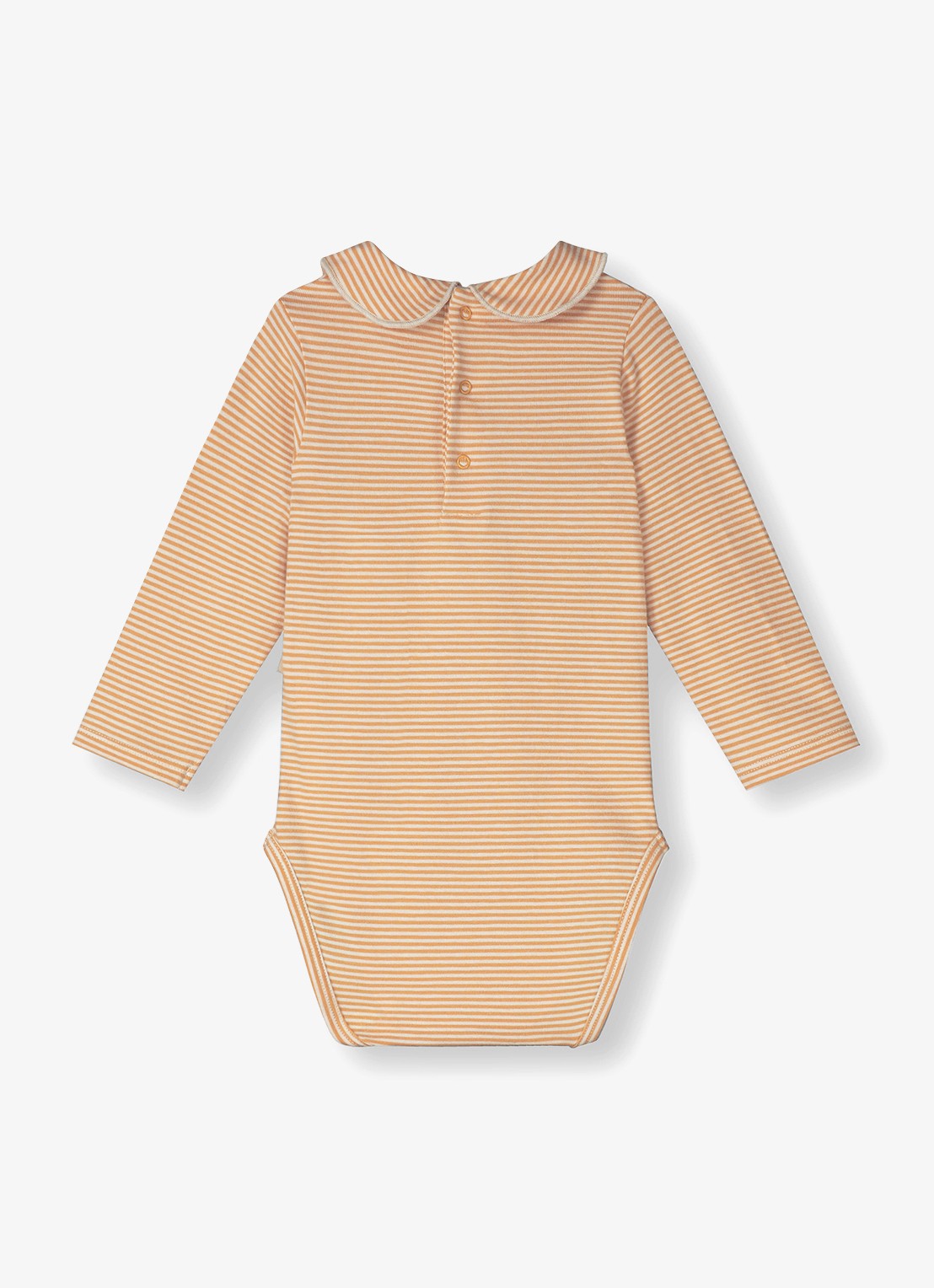 Gray Label Romper in katoenblend met streepprint - achterkant 2 bruin