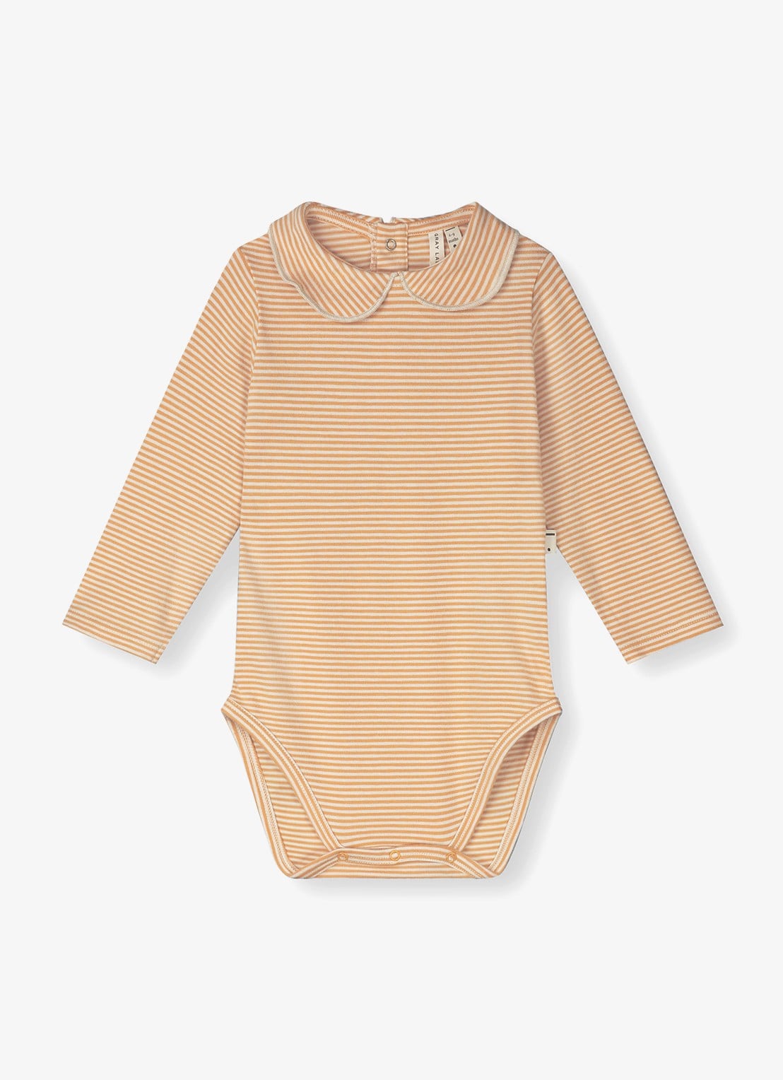 Gray Label Romper in katoenblend met streepprint - voorkant bruin