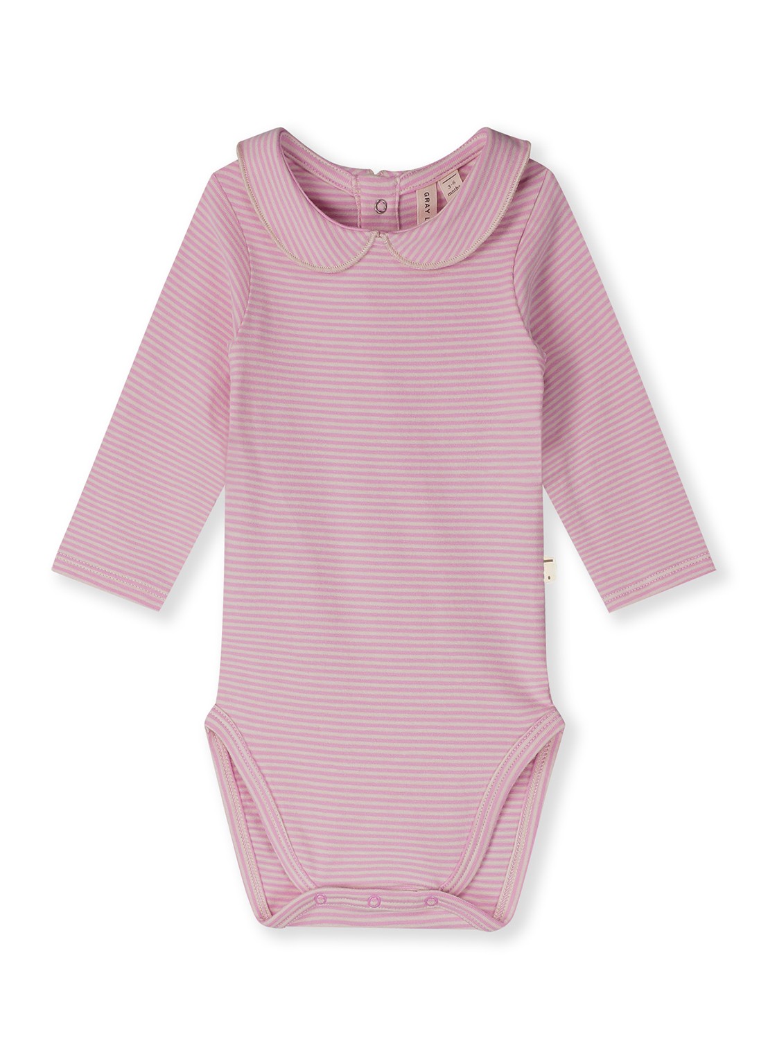 Gray Label Romper met kraag en streepprint - voorkant 2 lichtroze